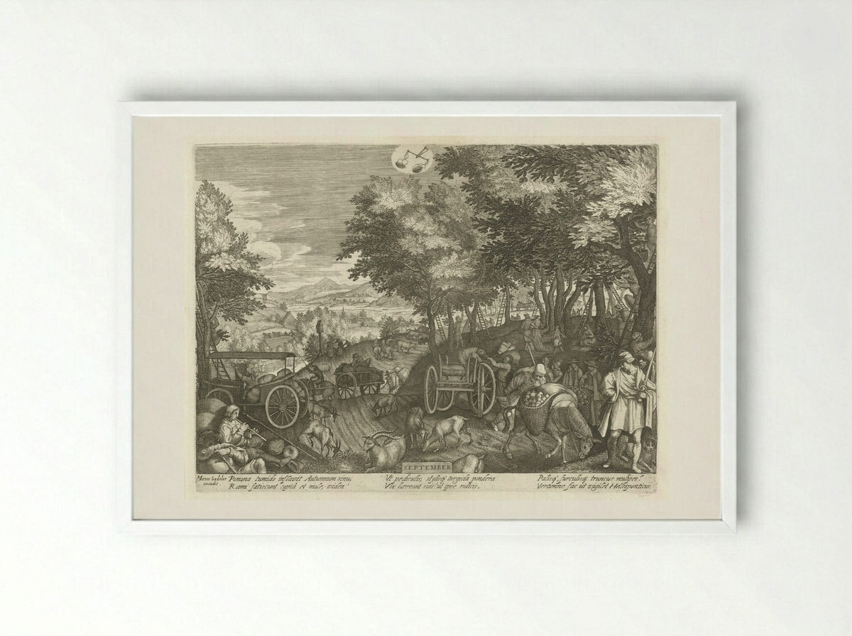 September - Aegidius Sadeler (II) - Framed Print White