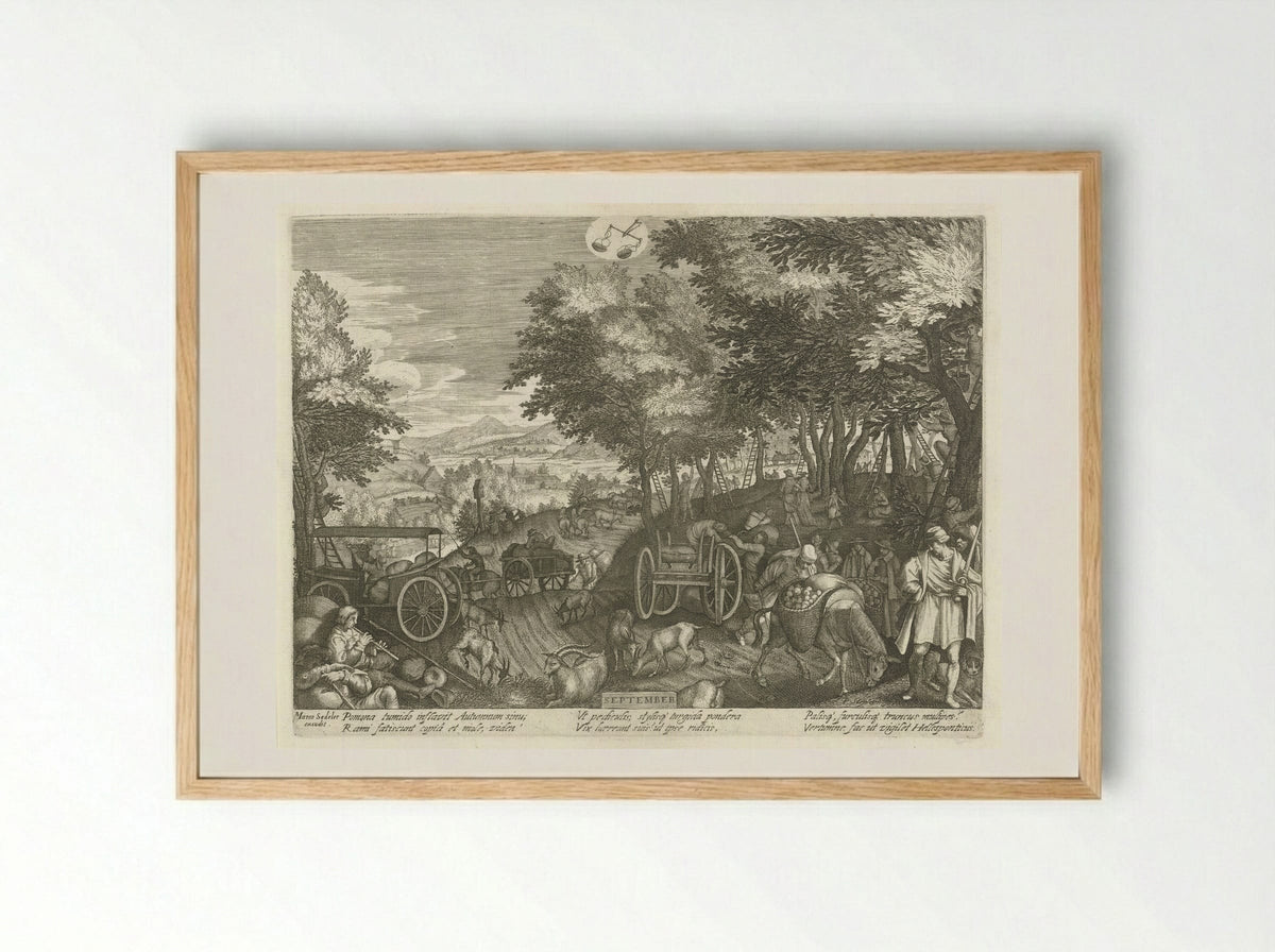 September - Aegidius Sadeler (II) - Framed Print Wood