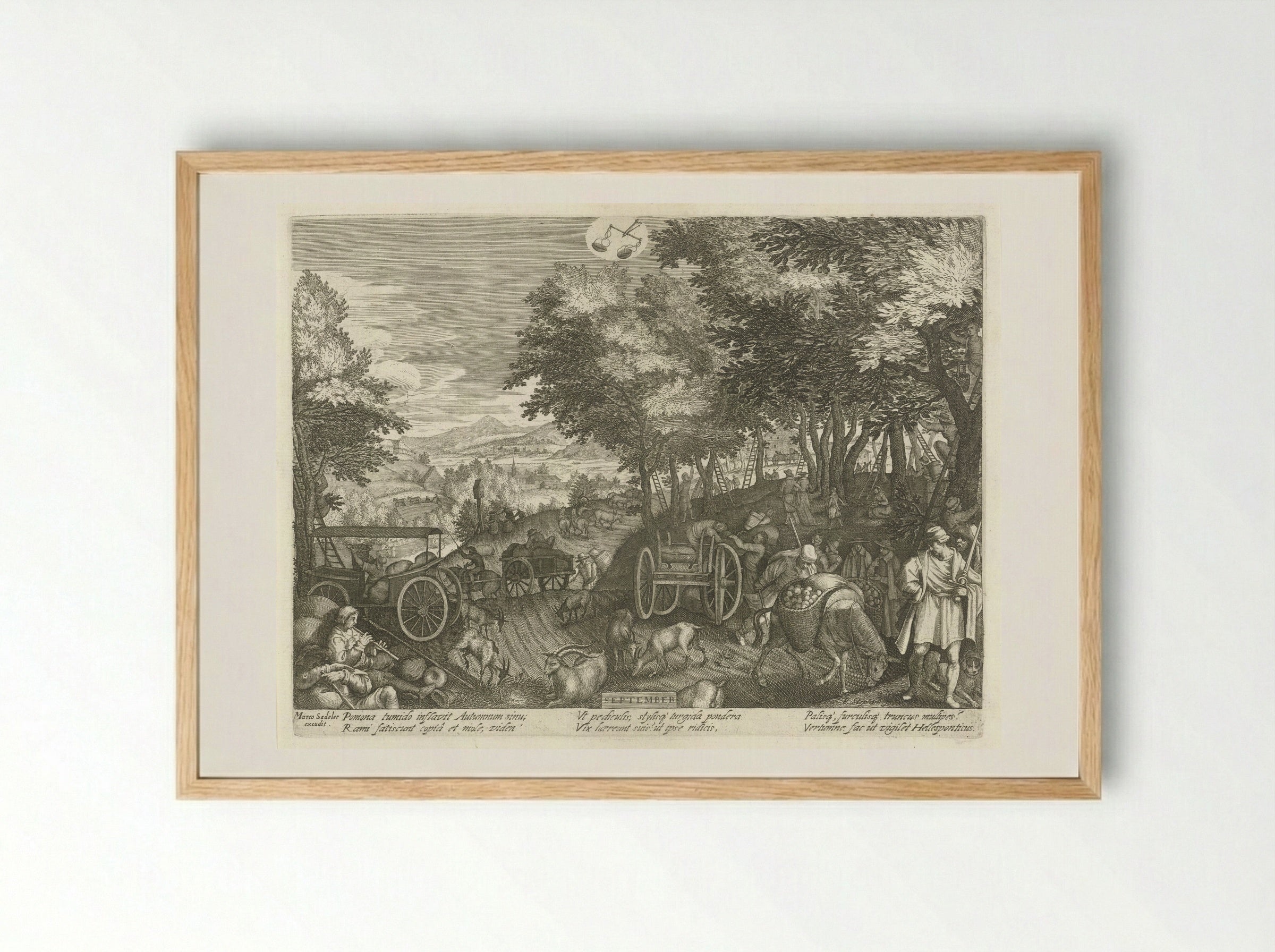 September - Aegidius Sadeler (II) - Framed Print Wood