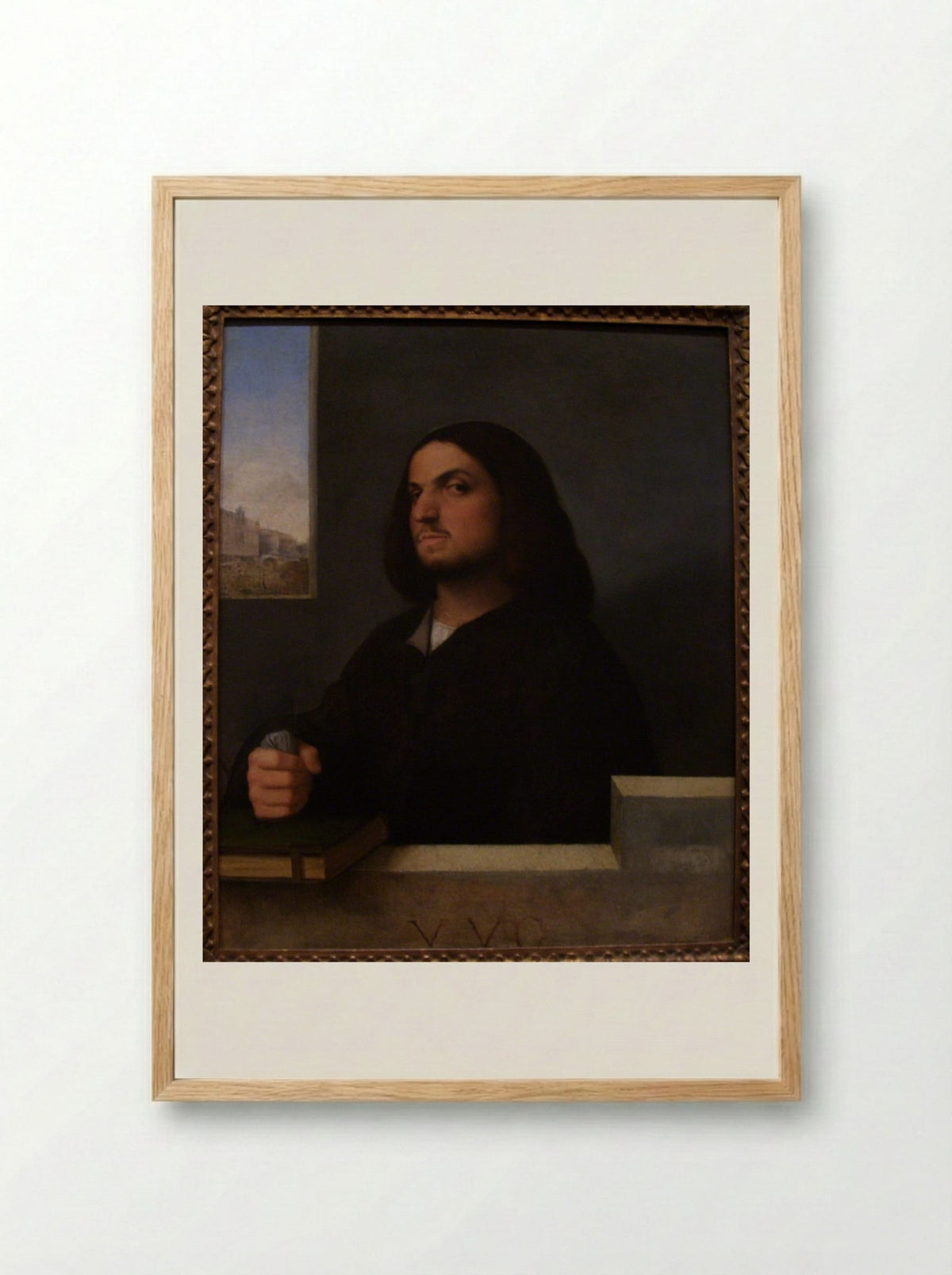 Portrait of a Venetian Gentleman - Giorgione - Framed Print Wood