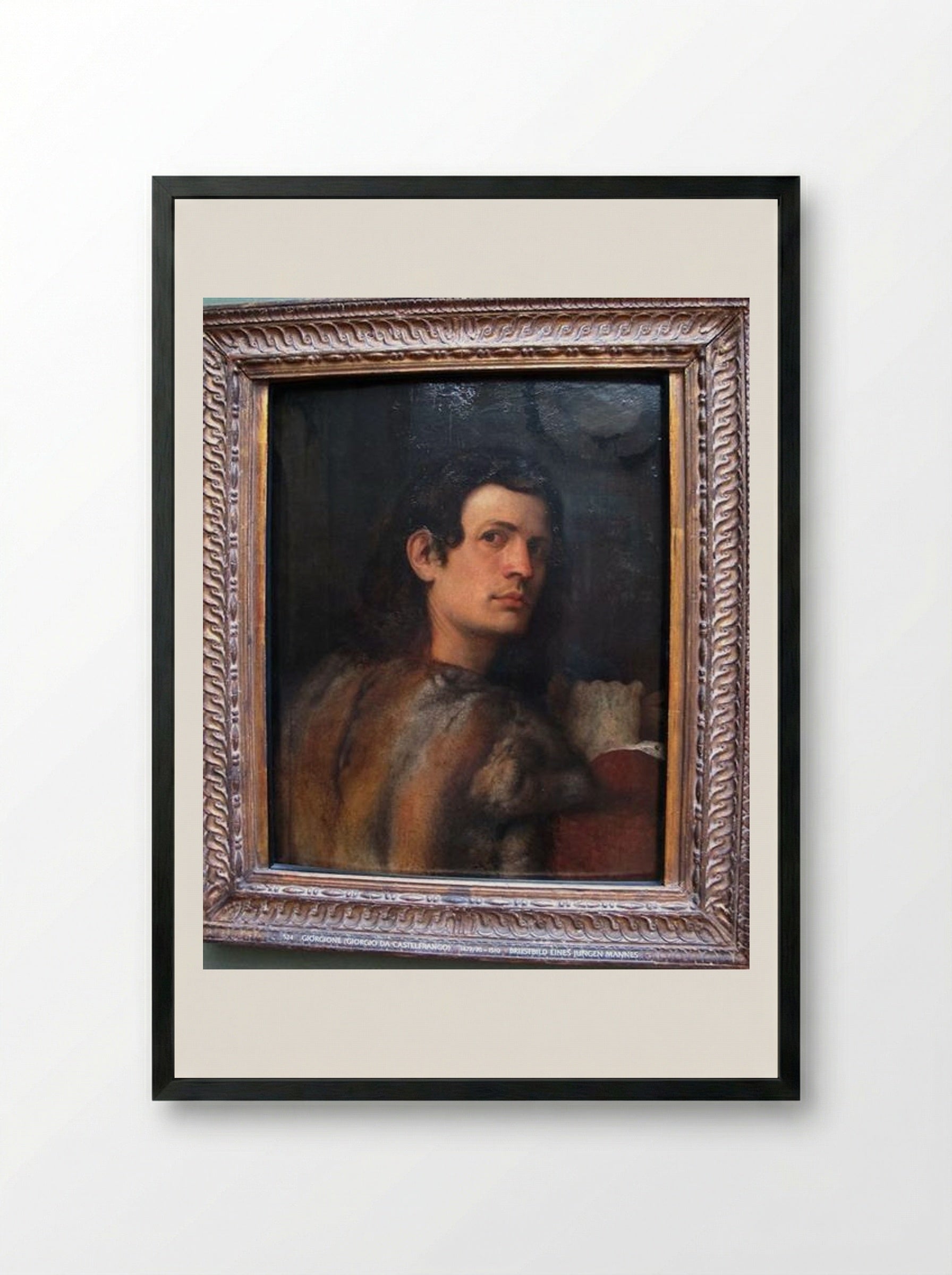 Portrait of a Young Man - Giorgione - Framed Print Black