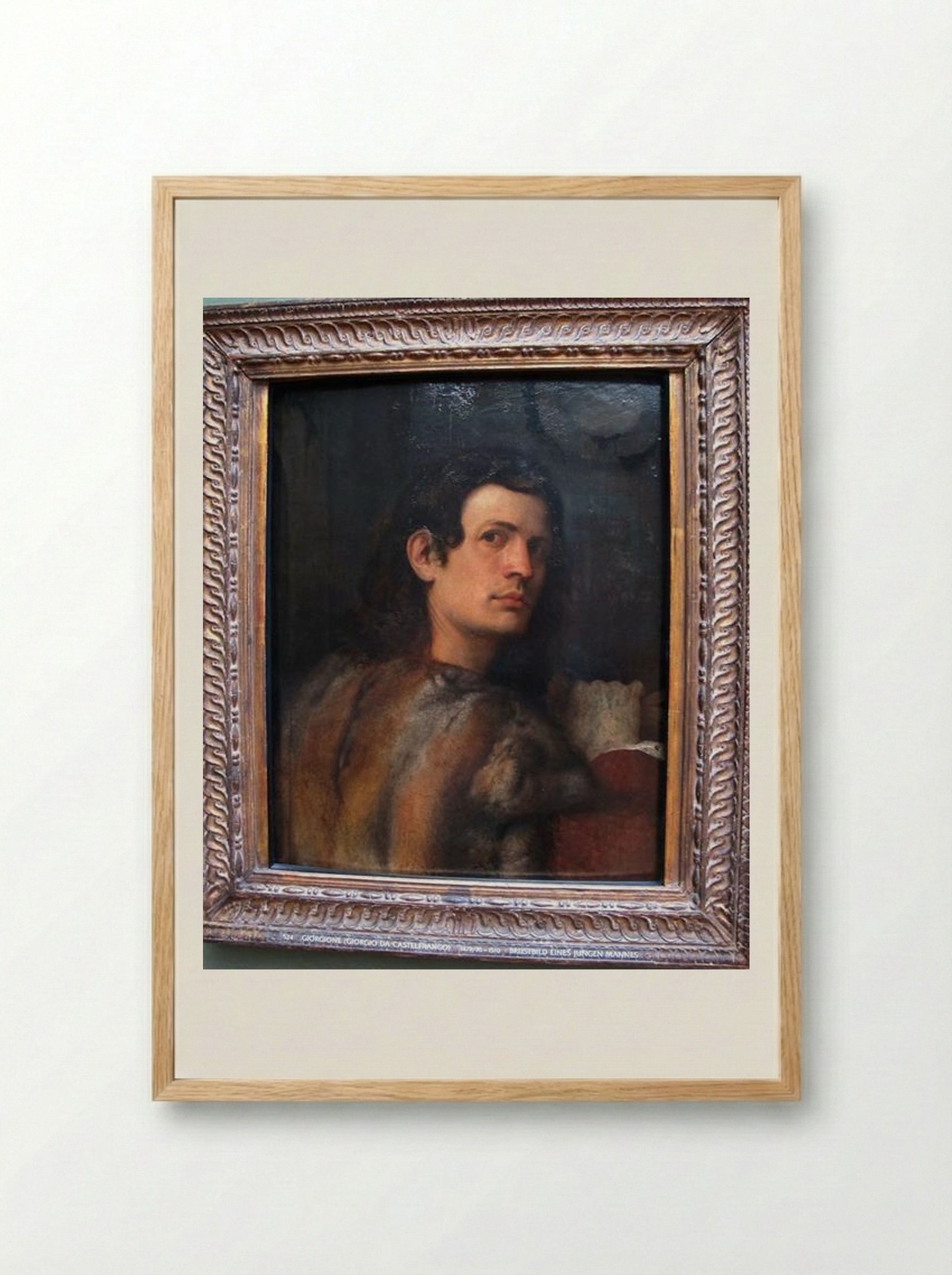 Portrait of a Young Man - Giorgione - Framed Print Wood