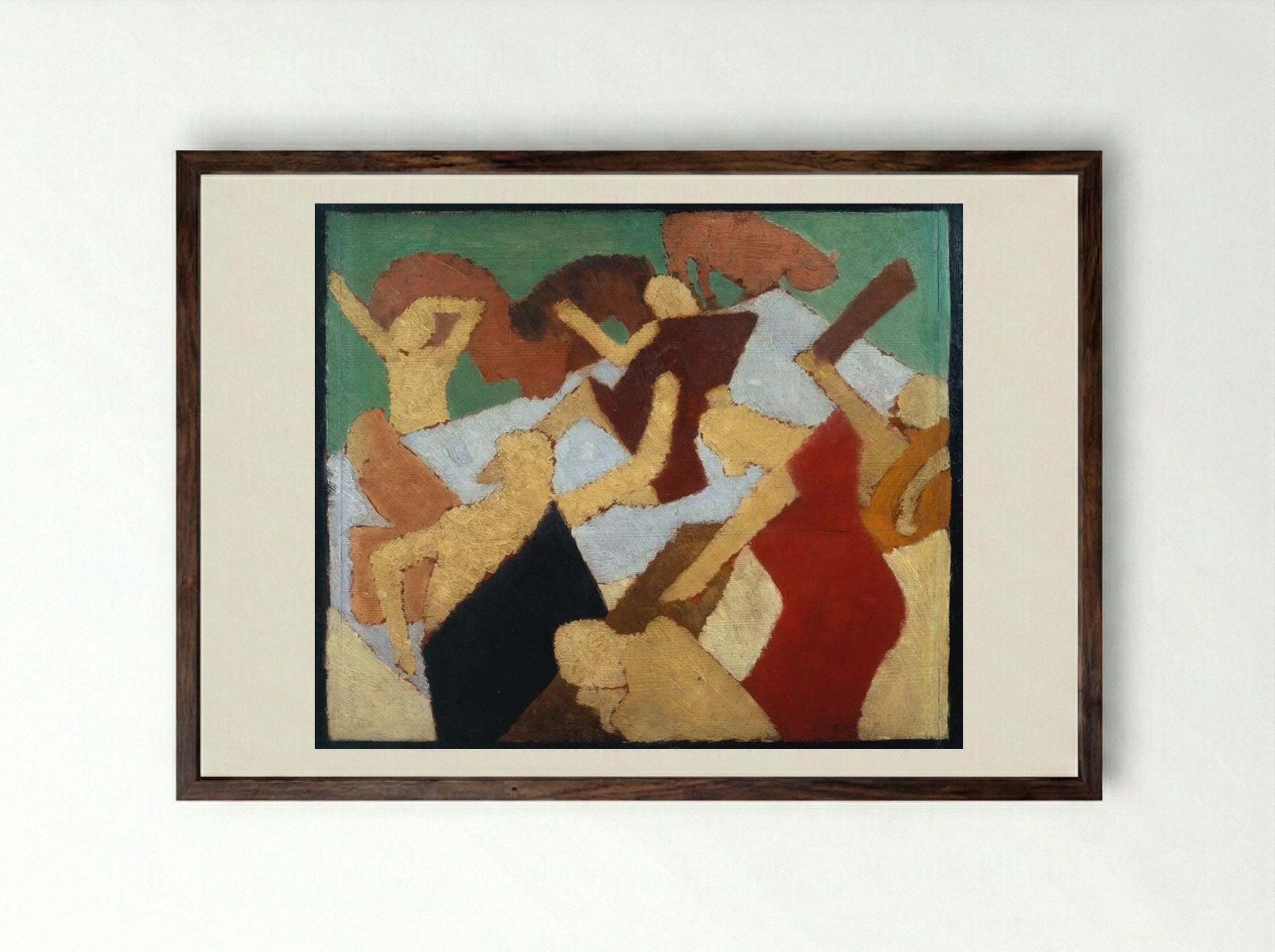 Bathing Scene - David Bomberg - Framed Print Dark Wood