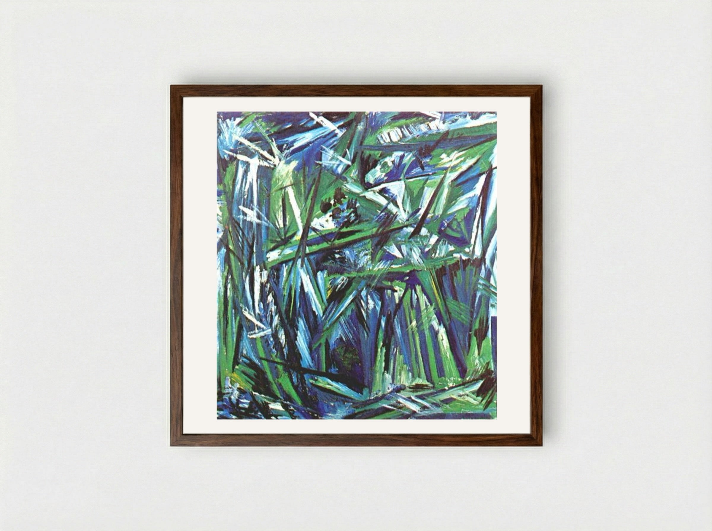 Green Forest - Natalia Goncharova - Framed Print Dark Wood