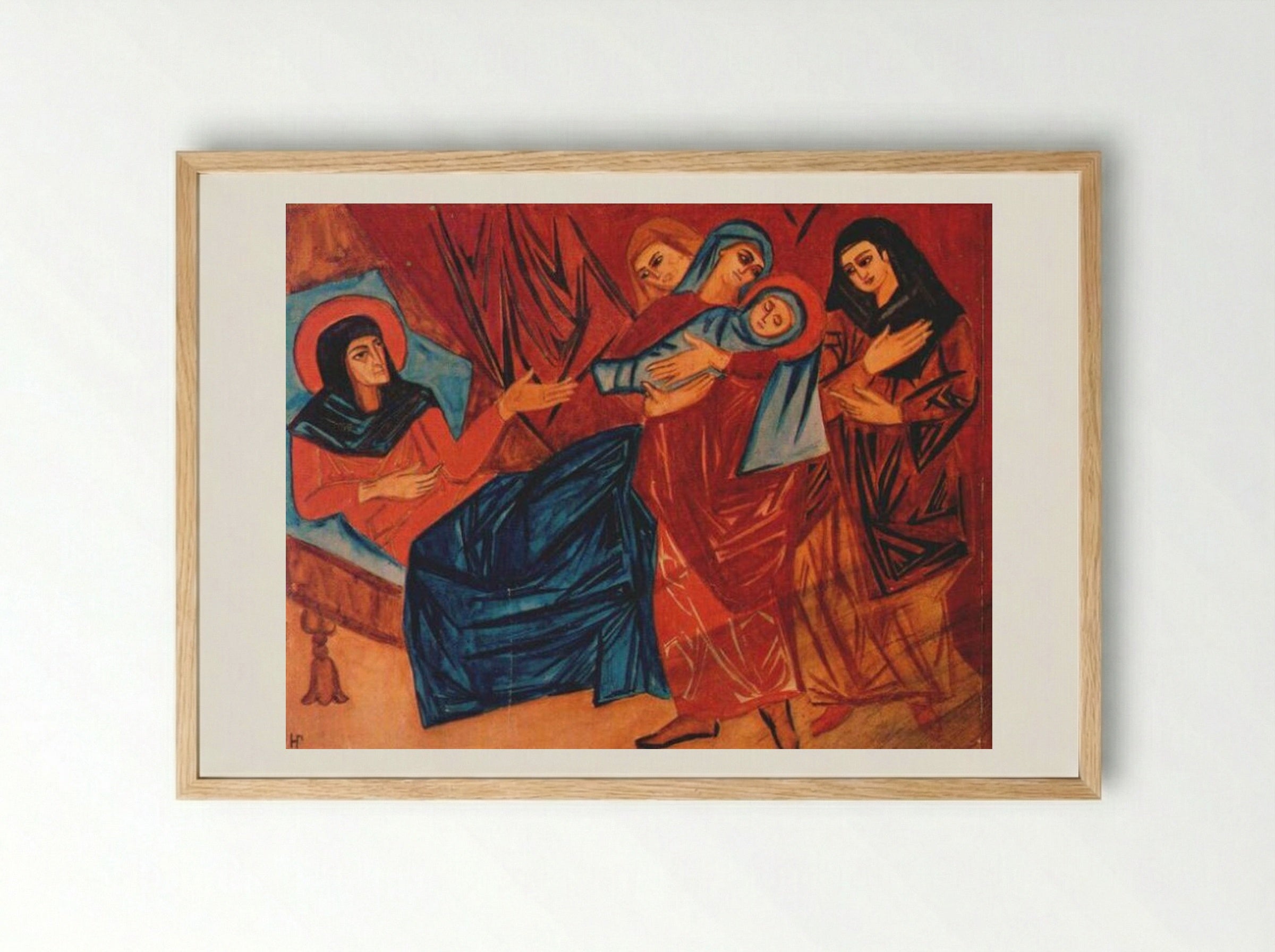 Nativity - Natalia Goncharova - Framed Print Wood