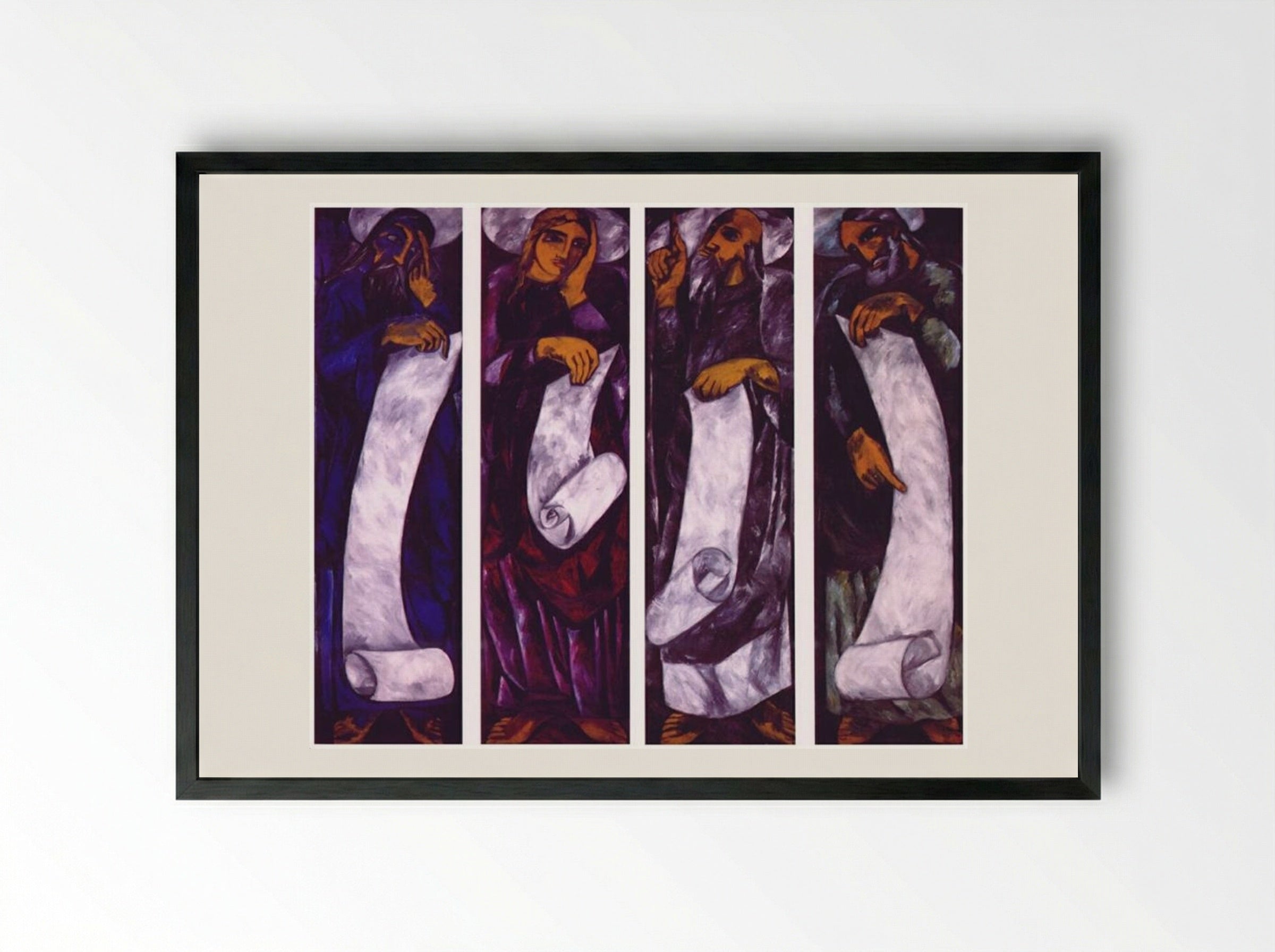 The Evangelists - Natalia Goncharova - Framed Print Black