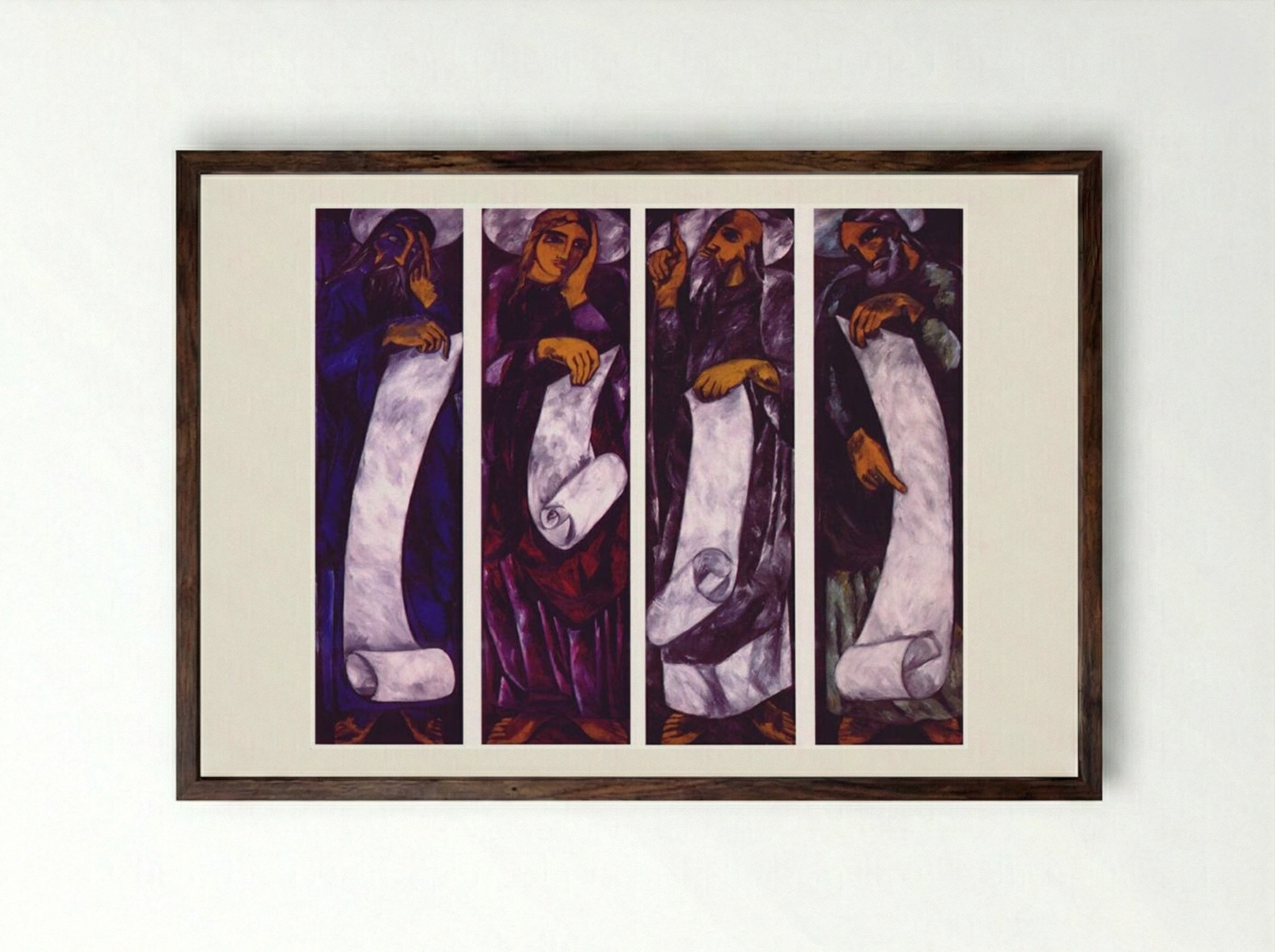 The Evangelists - Natalia Goncharova - Framed Print Dark Wood