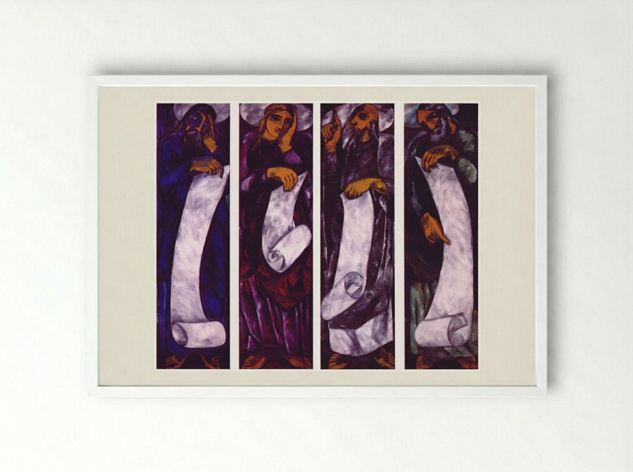 The Evangelists - Natalia Goncharova - Framed Print White