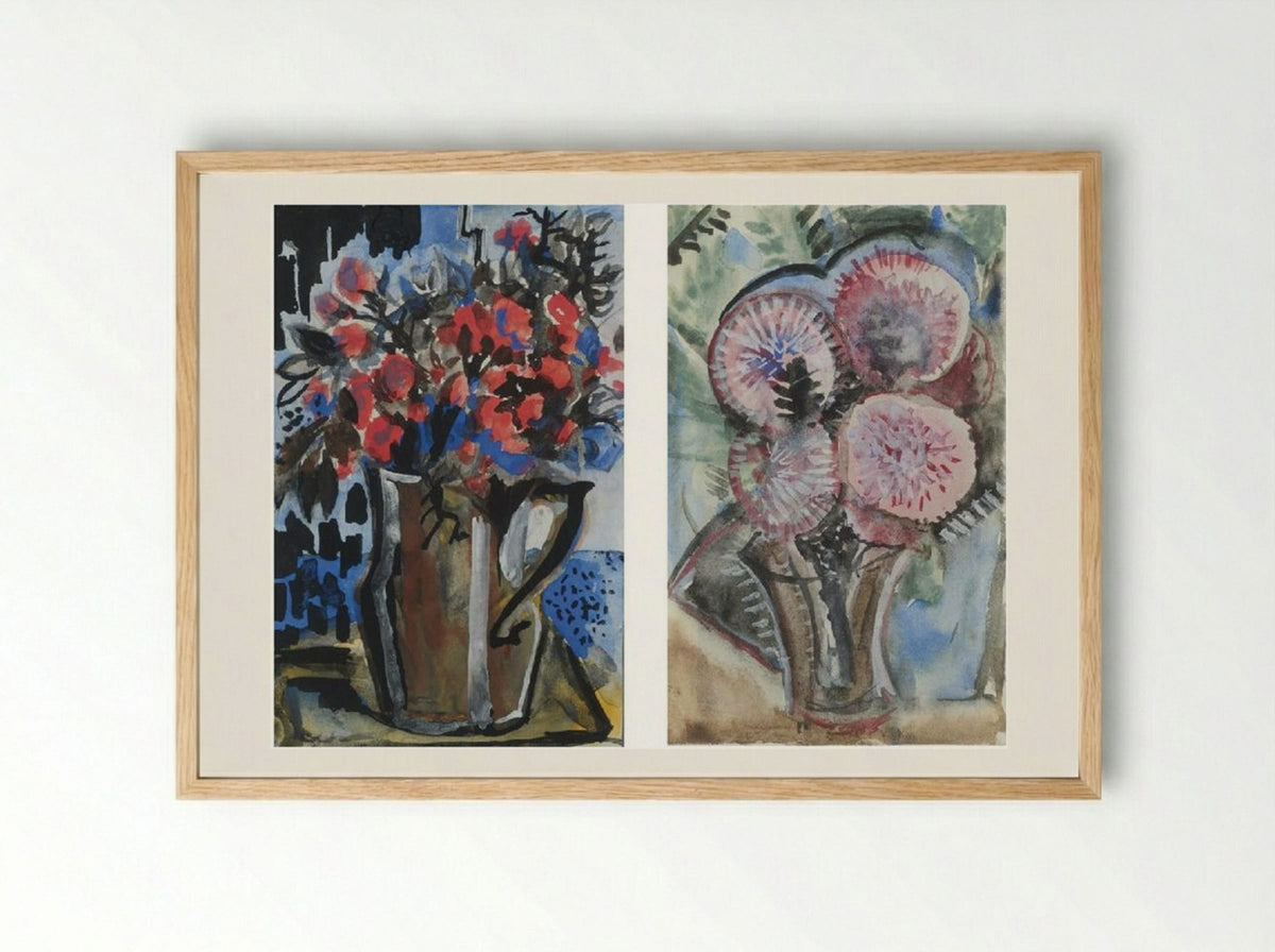 Still Life with a Tiger Lily - Natalia Goncharova - Framed Print Wood