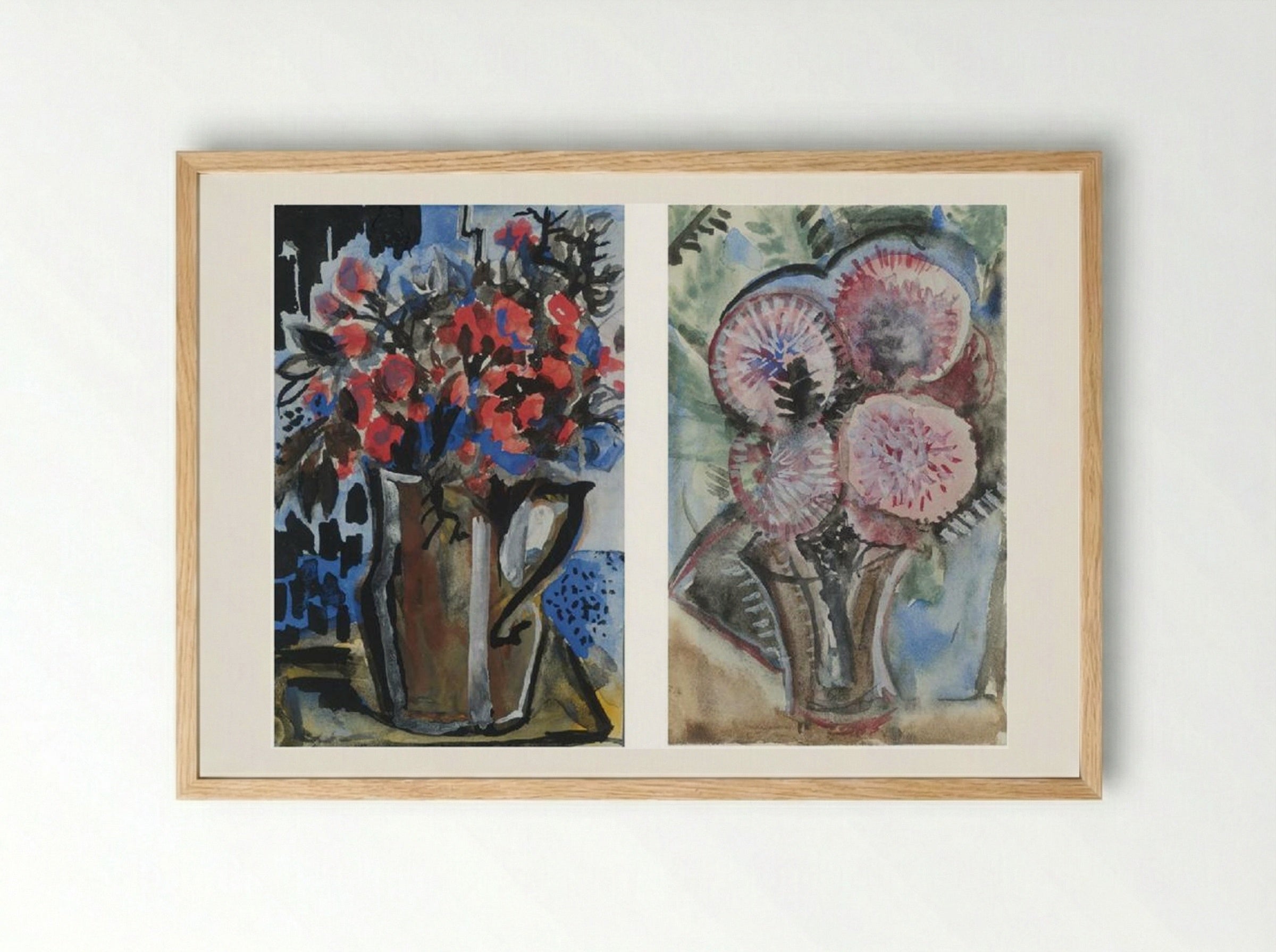 Still Life with a Tiger Lily - Natalia Goncharova - Framed Print Wood