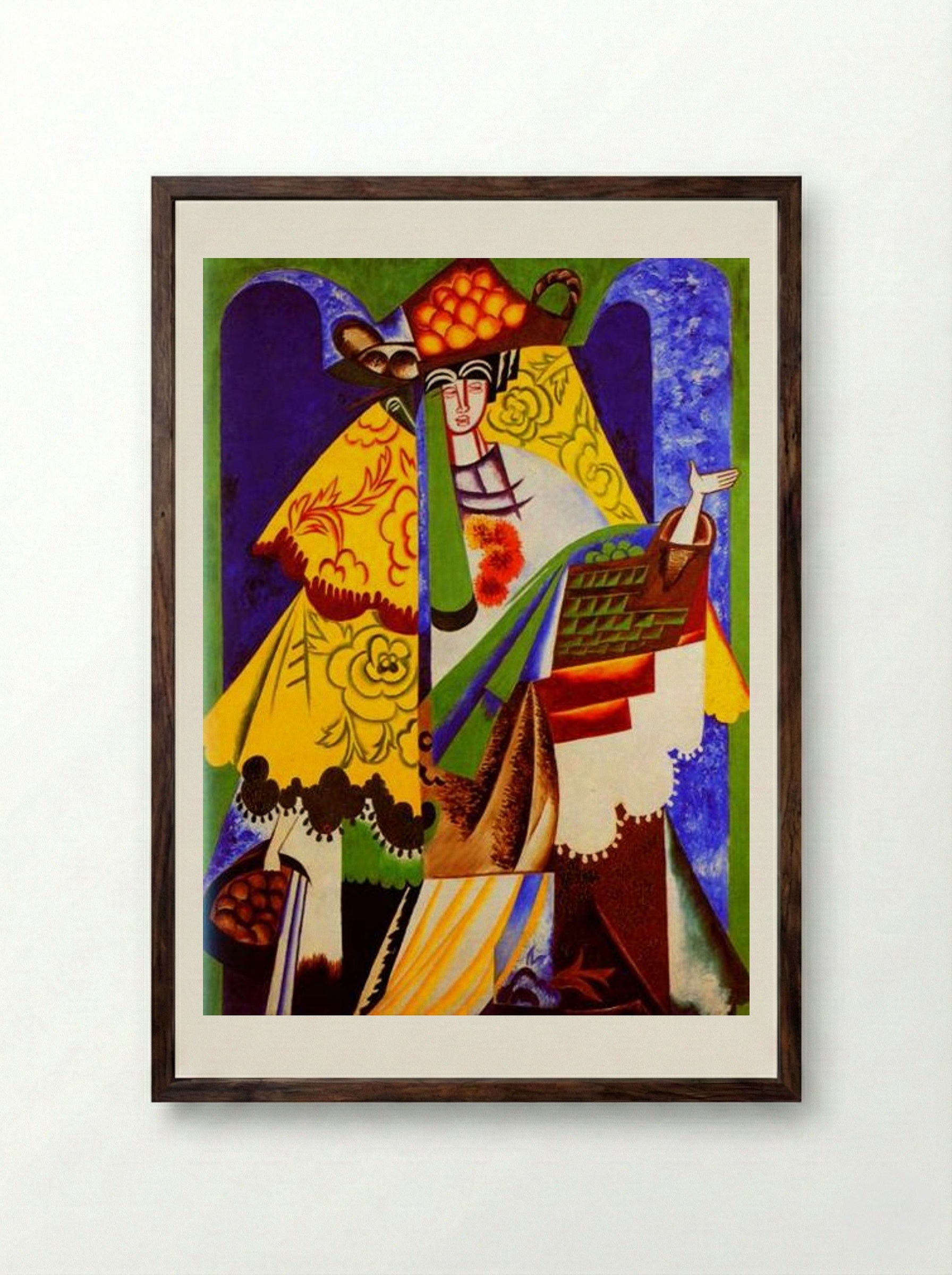 Orange Vendor, Spain - Natalia Goncharova - Framed Print Dark Wood
