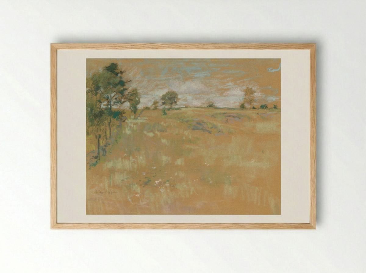 Pastures, Branchville, Connecticut - John Henry Twachtman - Framed Print Wood