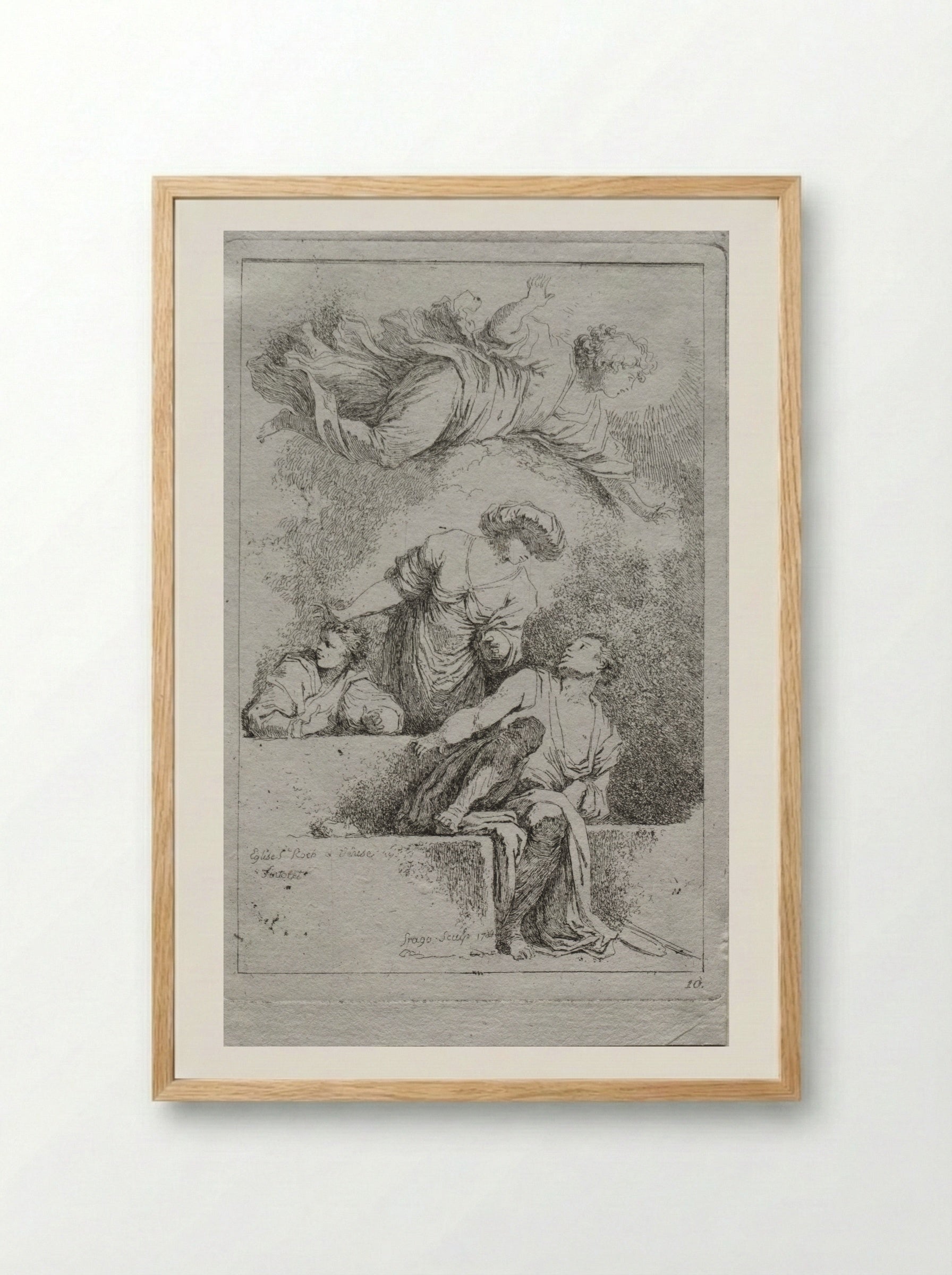 The Disciples at the Tomb - Jean-Honoré Fragonard - Framed Print Wood