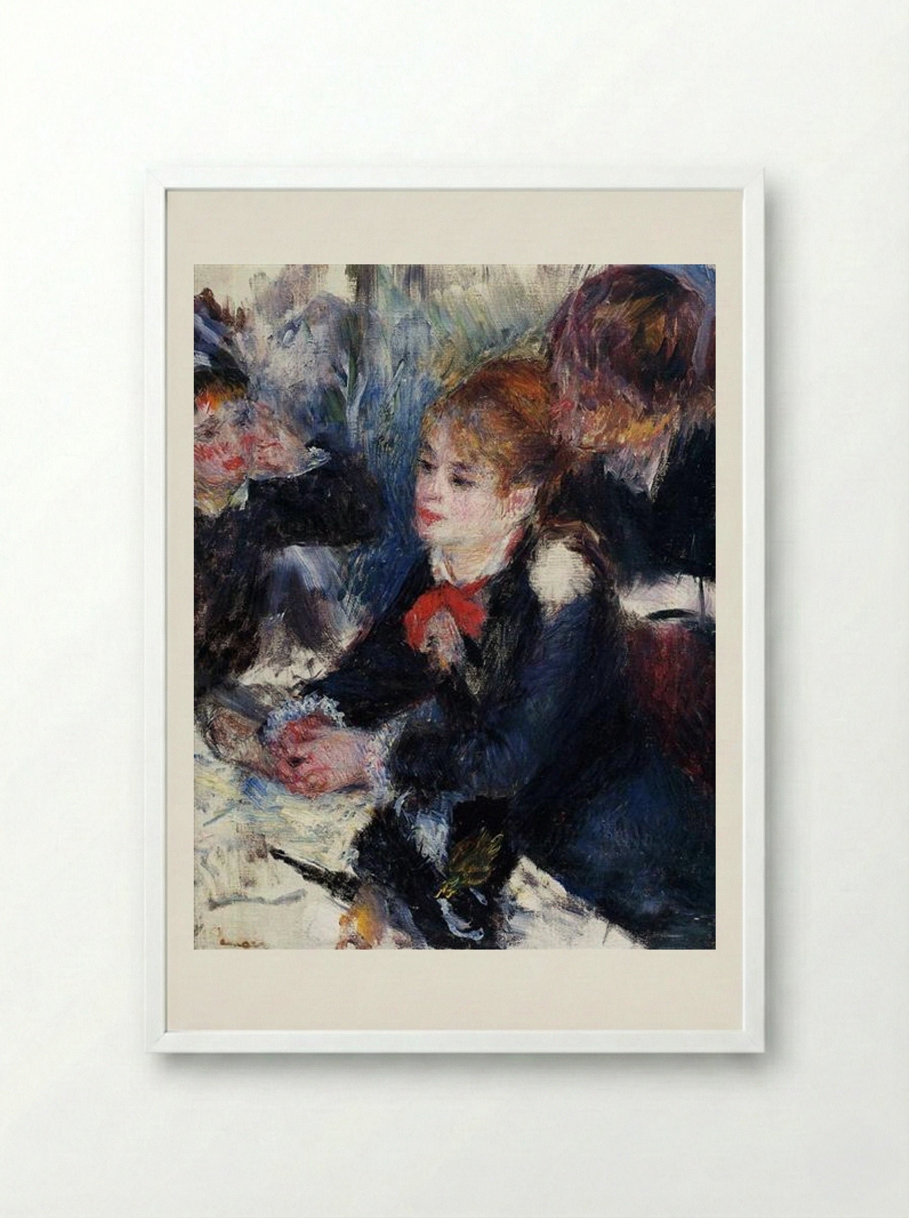 At the Milliner's - Pierre-Auguste Renoir - Framed Print White