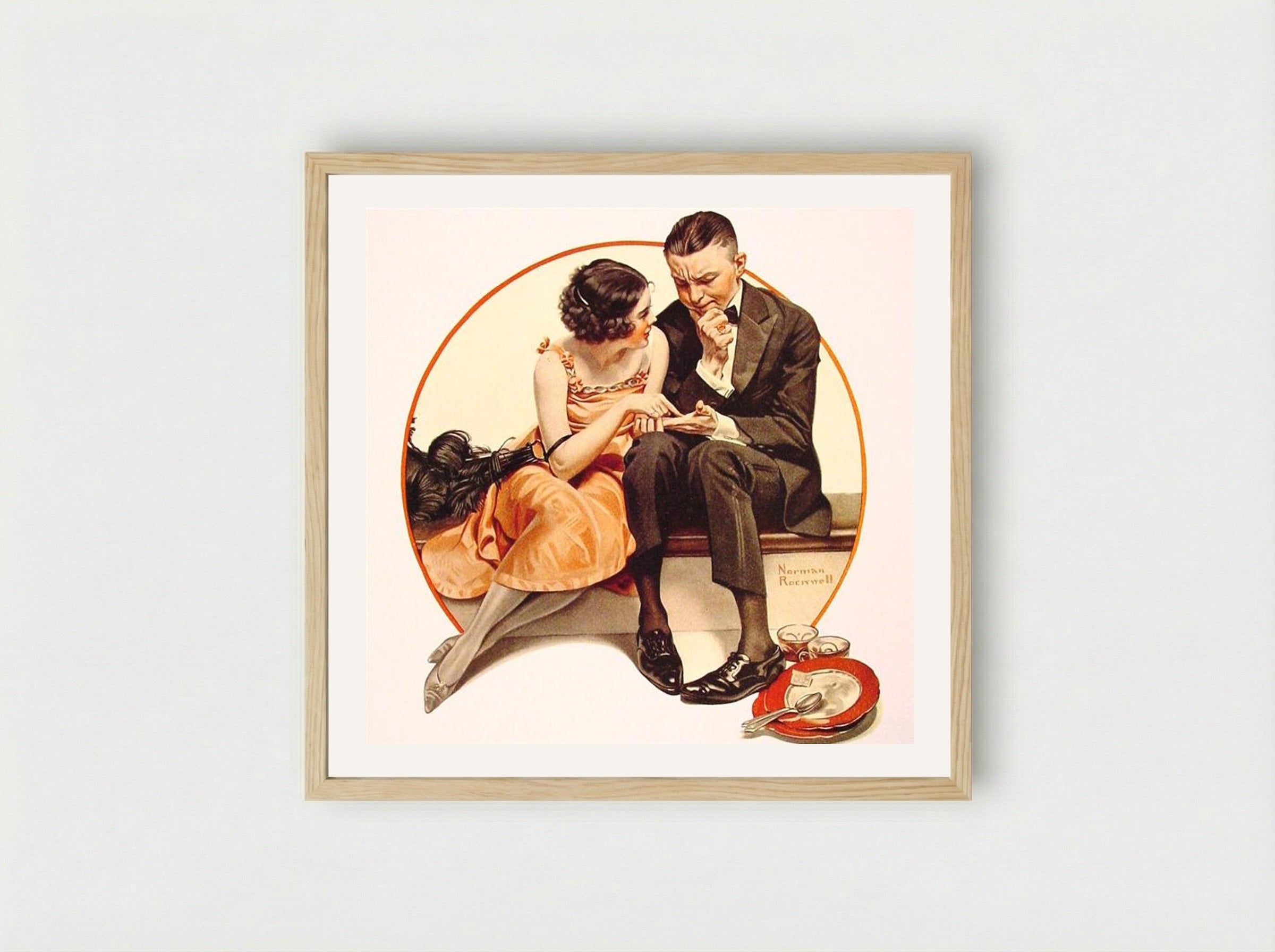 Girl Reading Palm - Norman Rockwell - Framed Print Wood