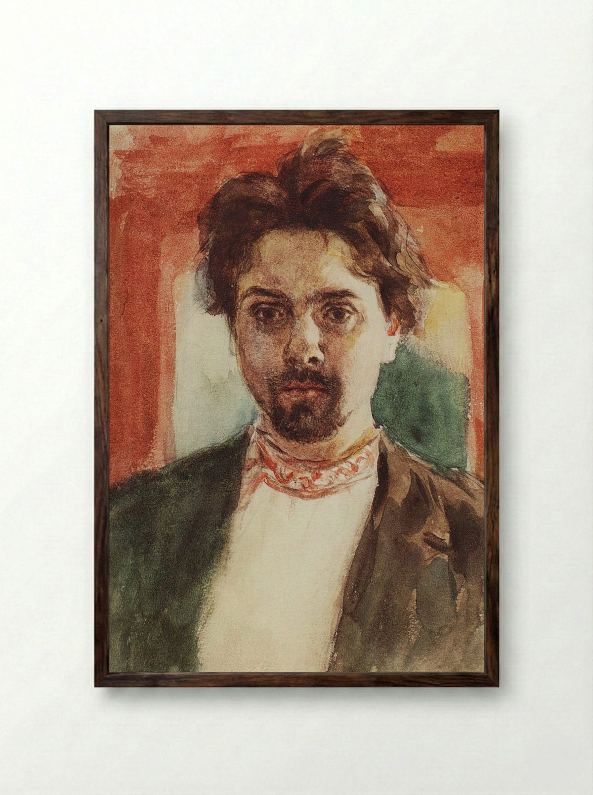 Self-Portrait - Vasily Surikov - Framed Print Dark Wood