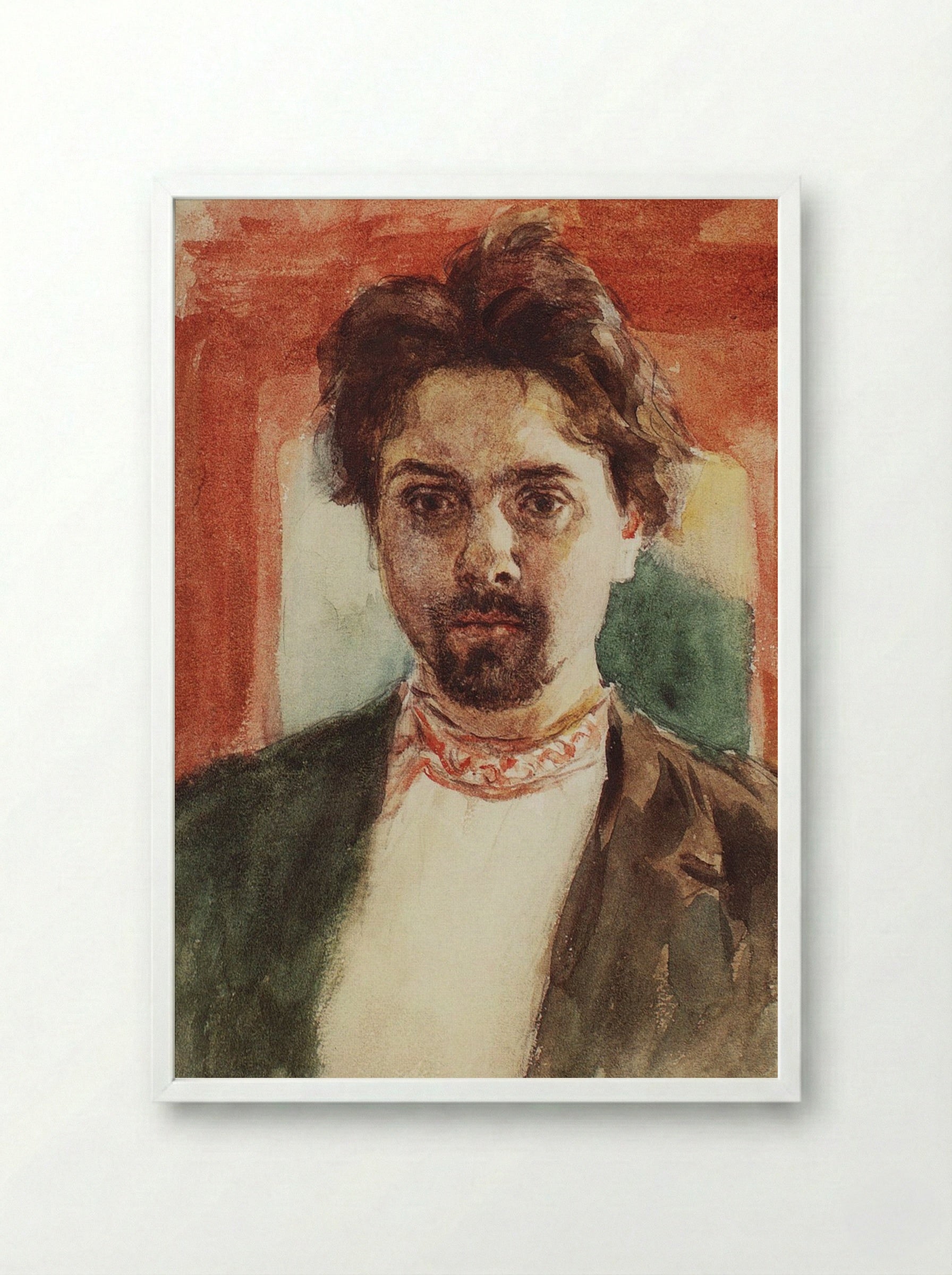 Self-Portrait - Vasily Surikov - Framed Print White