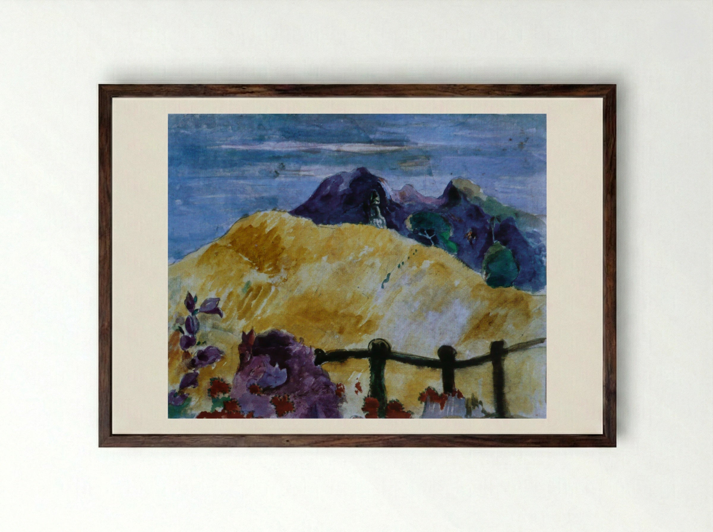 Parahi te marae (There Is the Temple) - Paul Gauguin - Framed Print Dark Wood