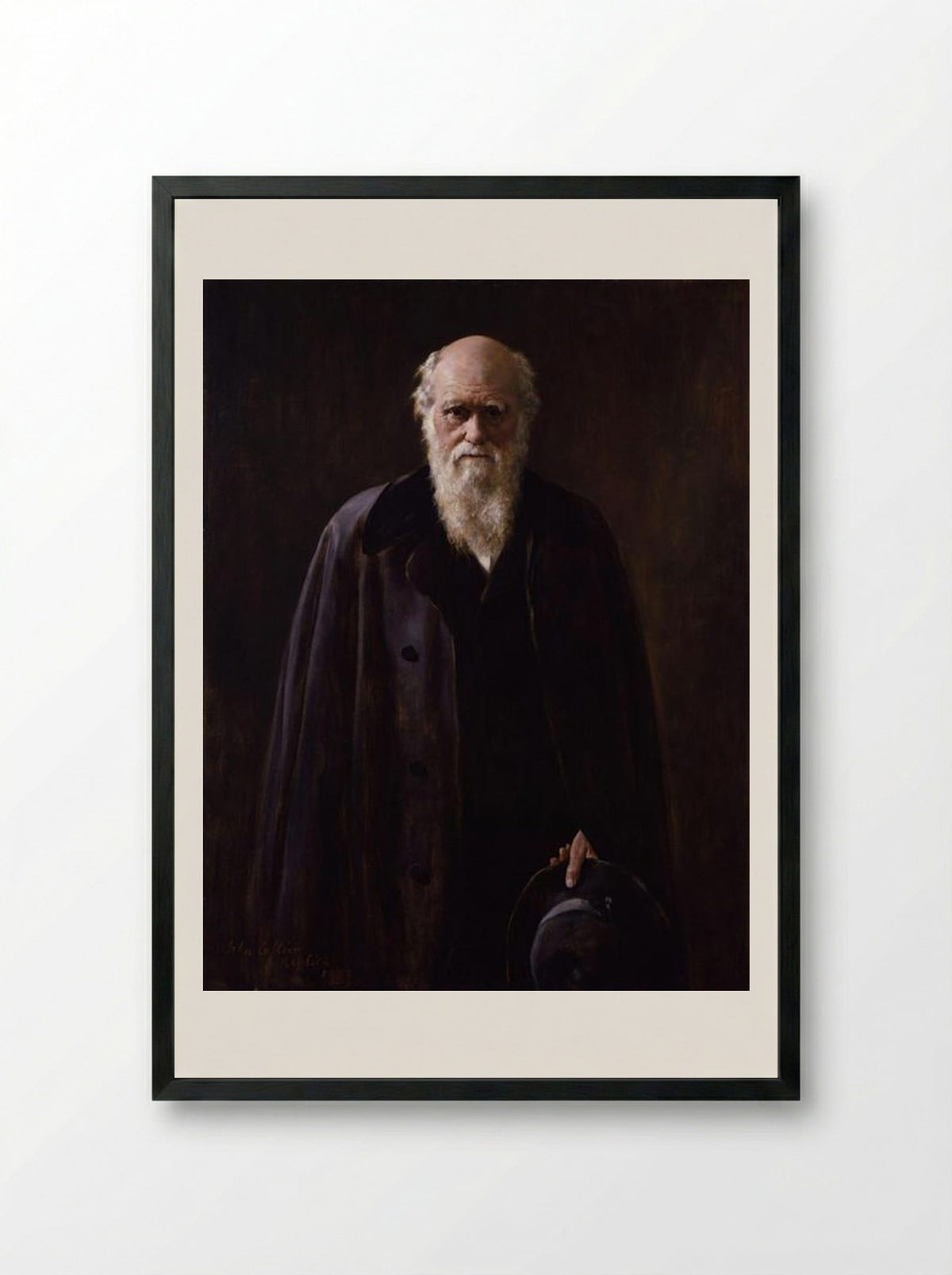 Charles Robert Darwin - John Collier - Framed Print Black