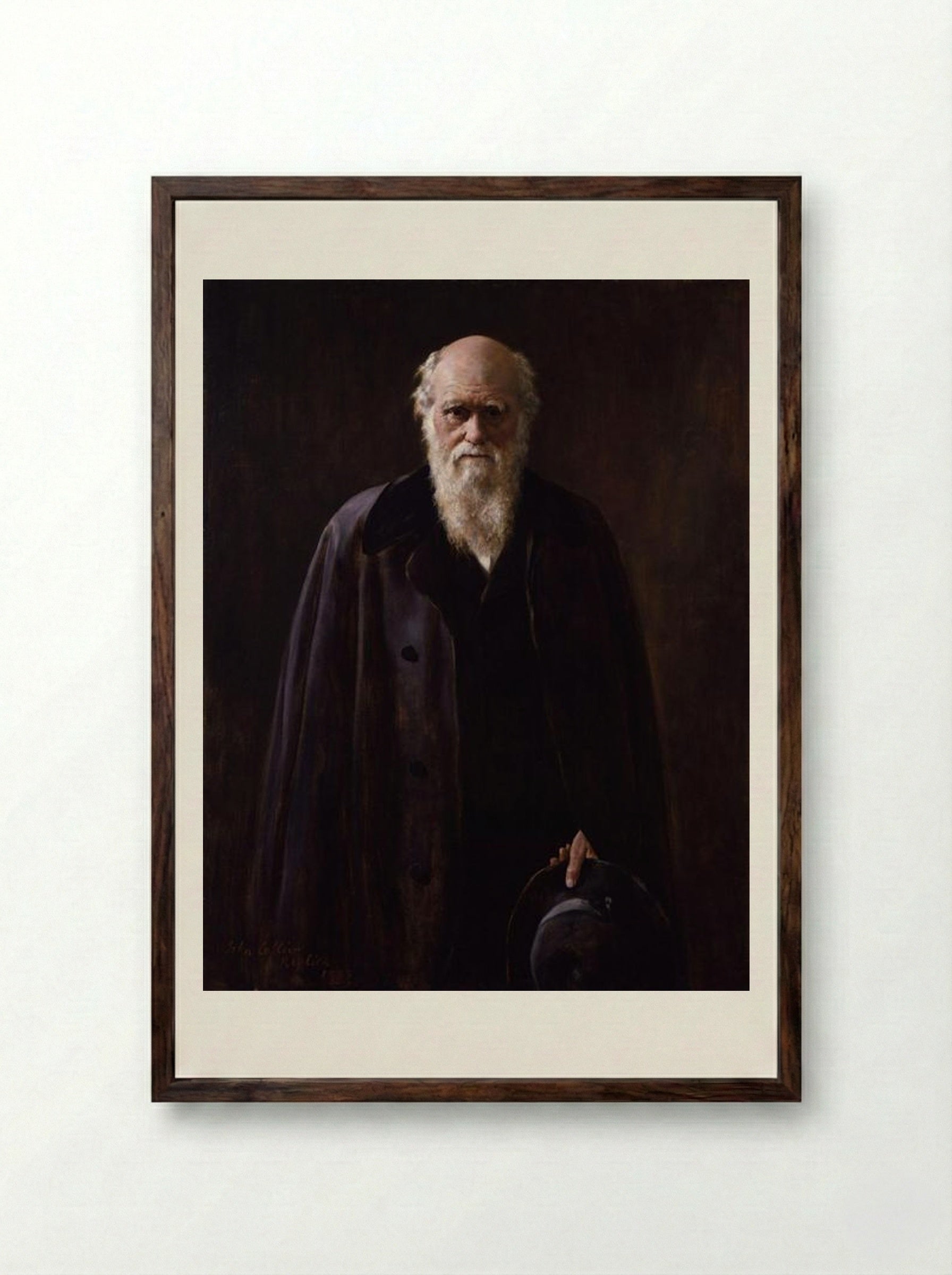 Charles Robert Darwin - John Collier - Framed Print Dark Wood