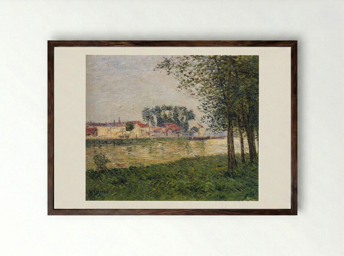 By the Oise at Parmain - Gustave Loiseau - Framed Print Dark Wood