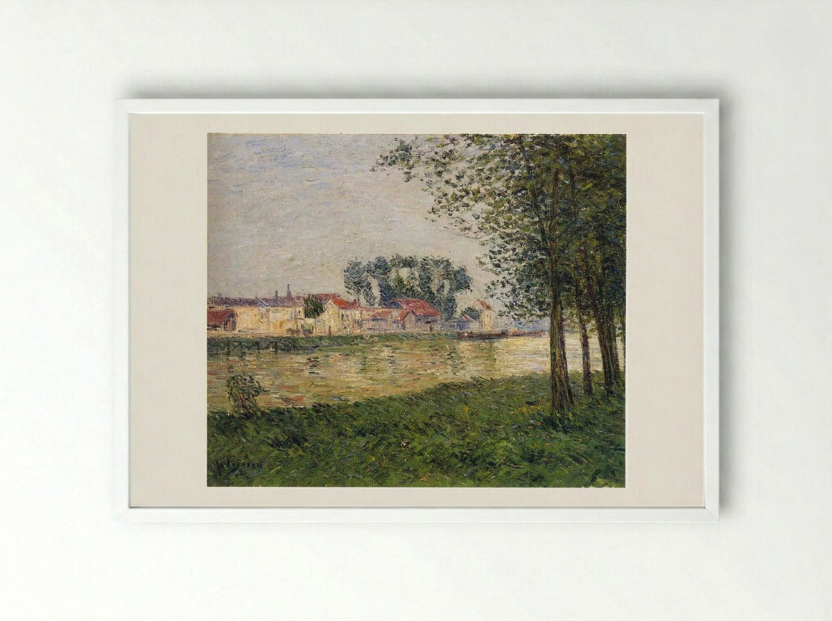 By the Oise at Parmain - Gustave Loiseau - Framed Print White