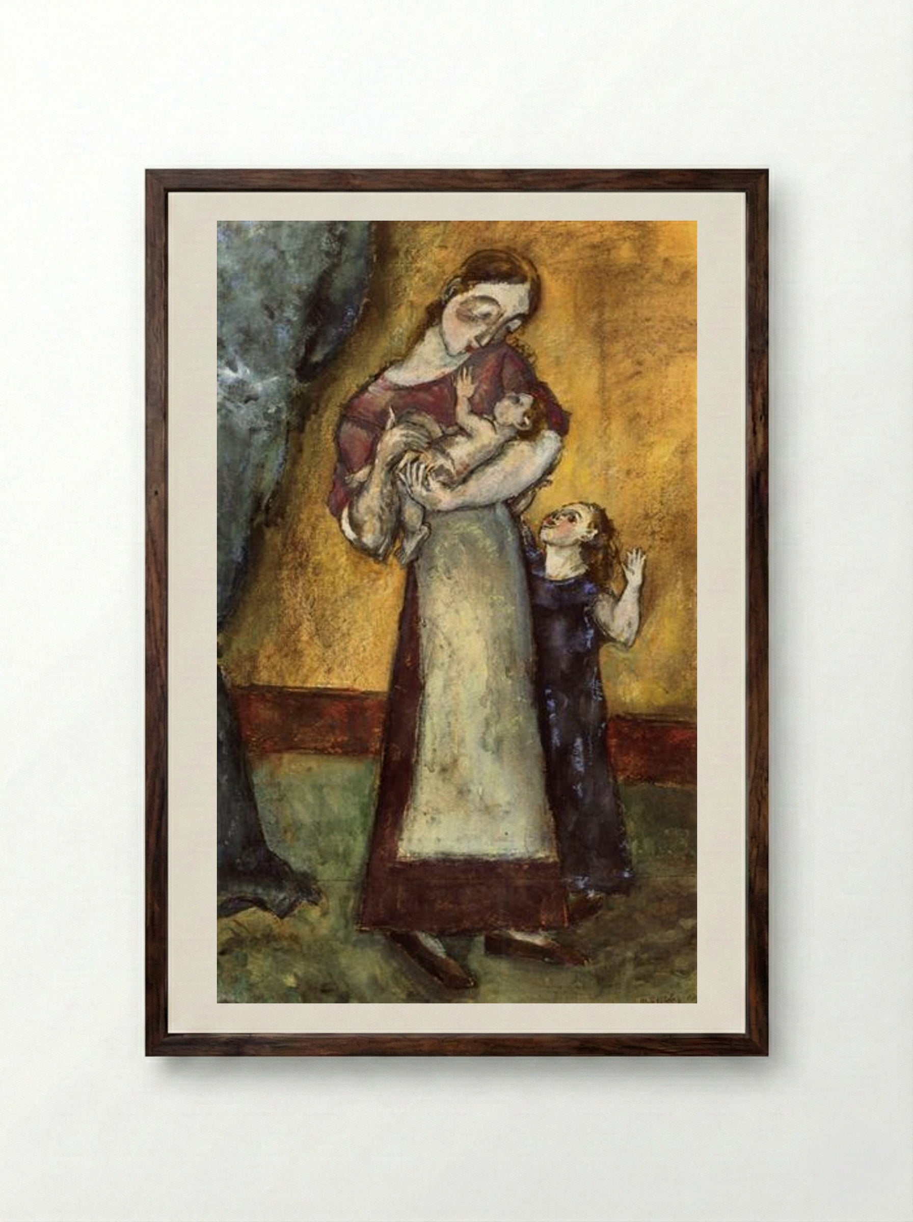 Mother and Children - Max Weber - Framed Print Dark Wood