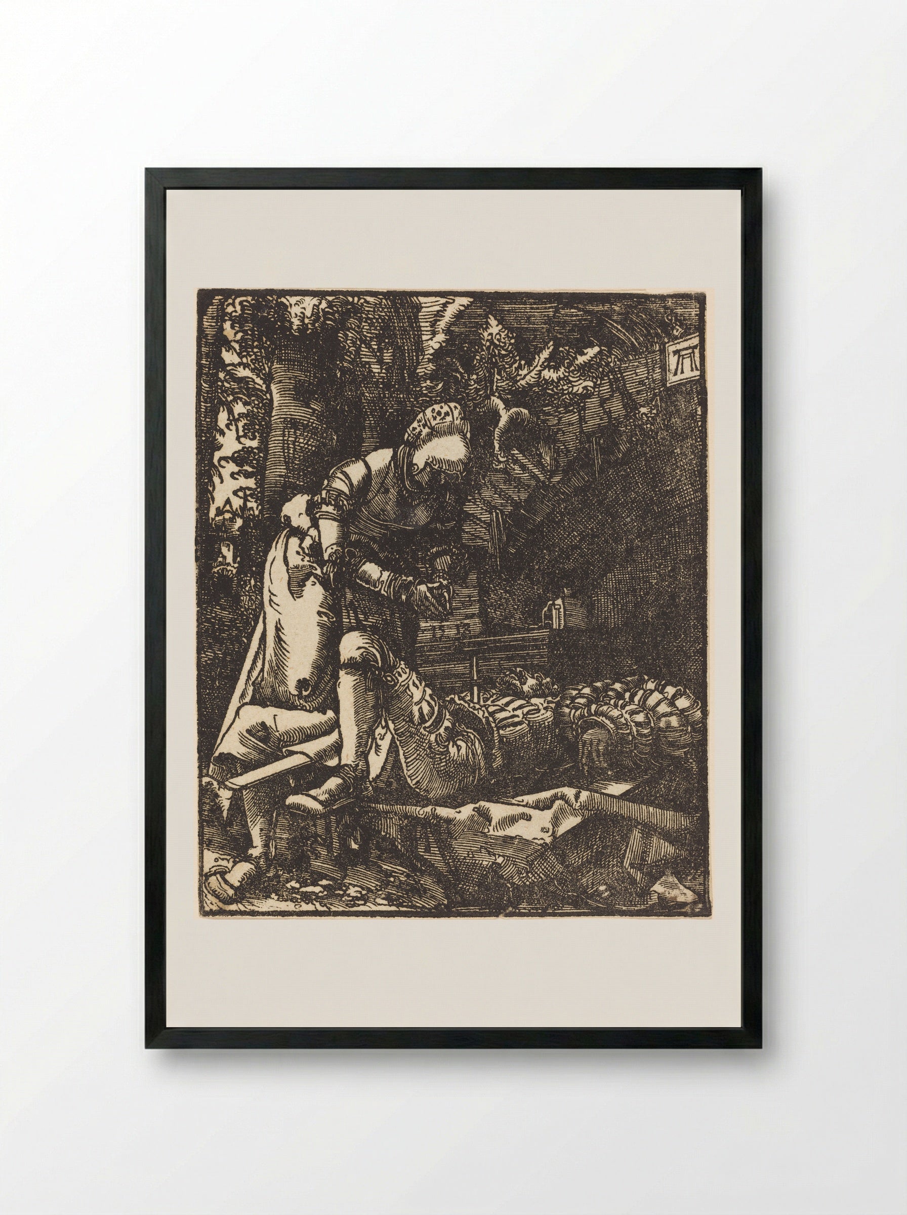 Pyramus and Thisbe - Albrecht Altdorfer - Framed Print Black