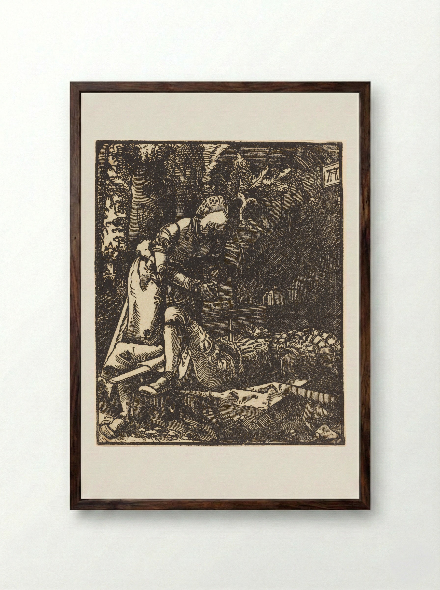 Pyramus and Thisbe - Albrecht Altdorfer - Framed Print Dark Wood