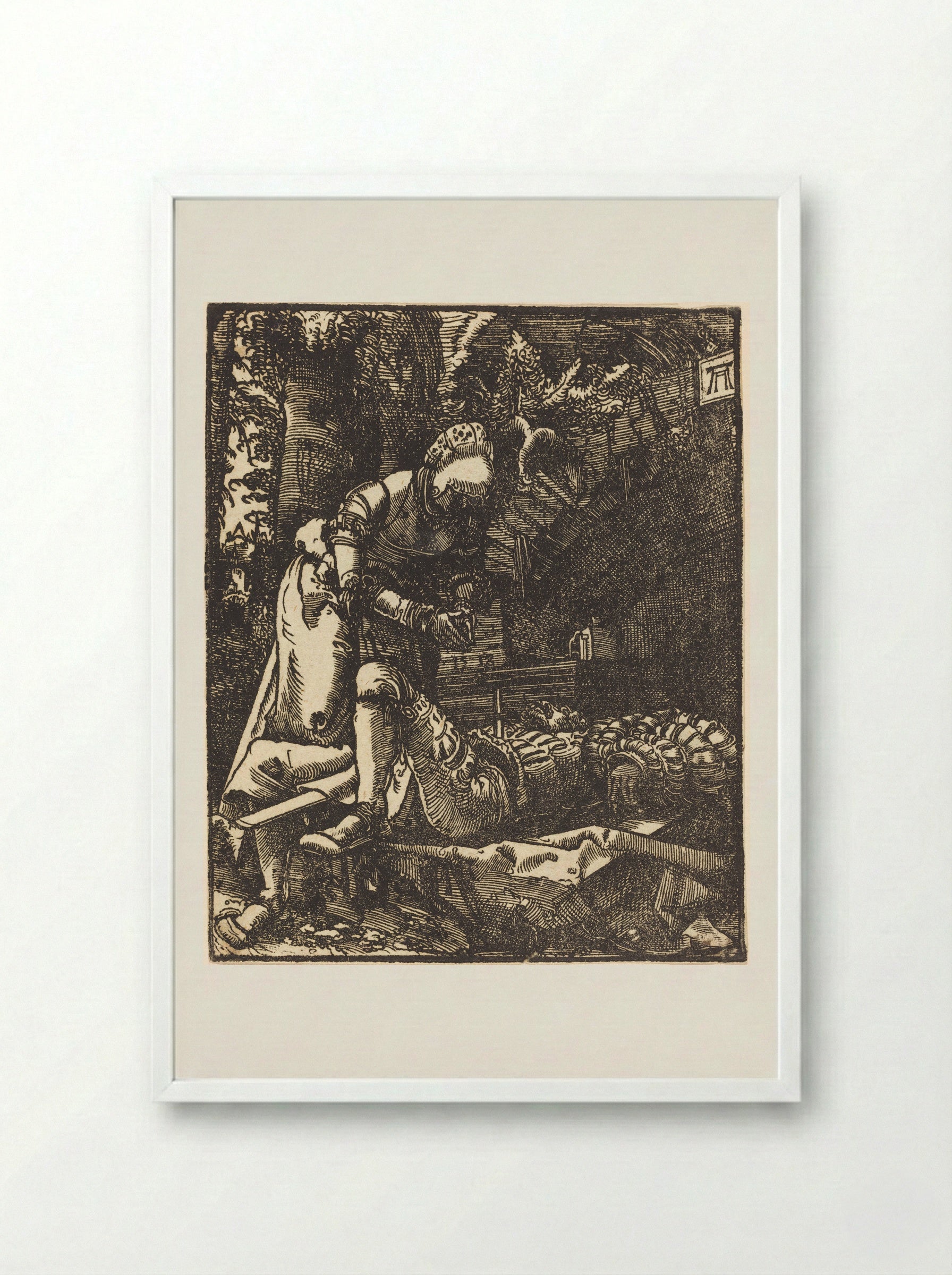 Pyramus and Thisbe - Albrecht Altdorfer - Framed Print White