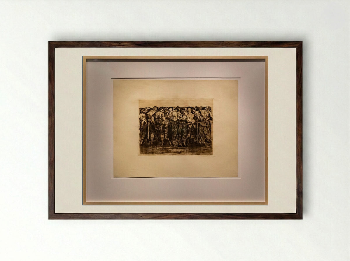 The Prisoners - Käthe Kollwitz - Framed Print Dark Wood