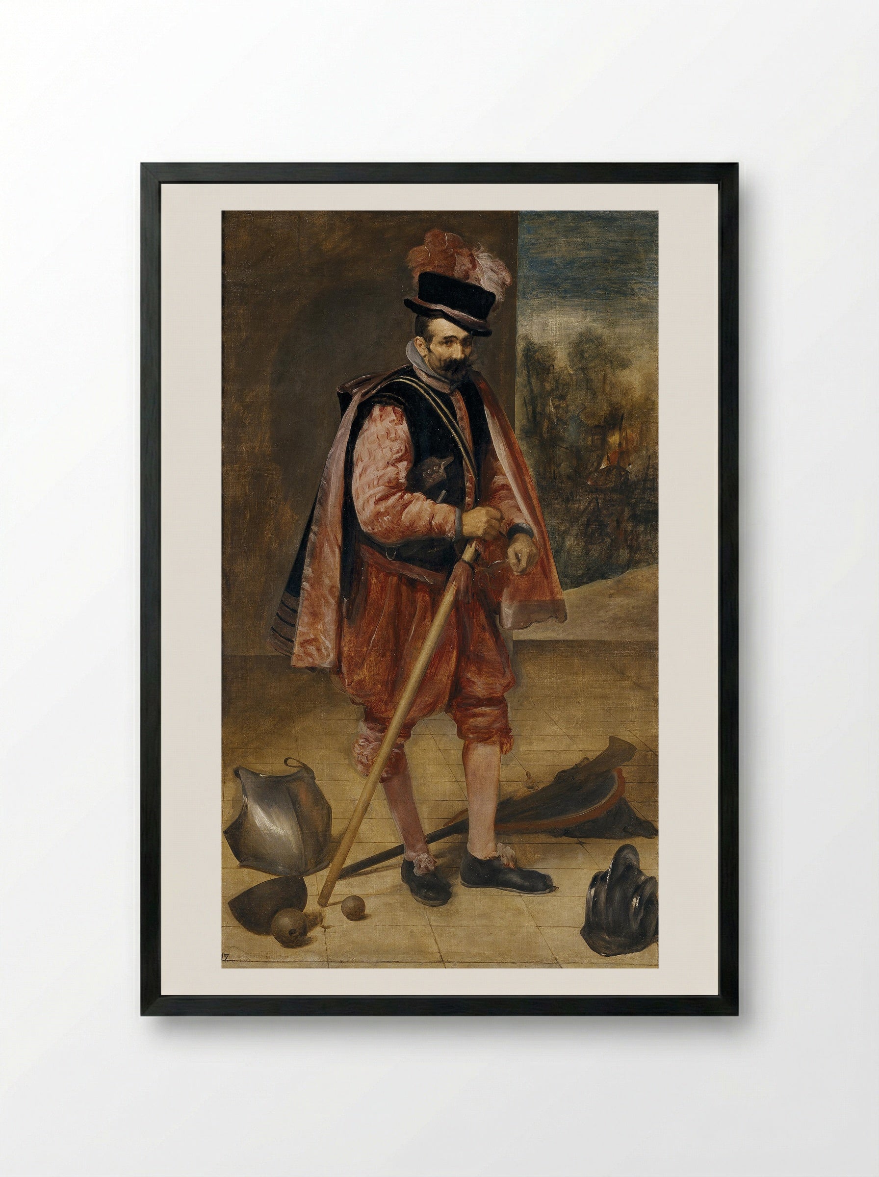 The Jester Don Juan of Austria - Diego Velázquez - Framed Print Black