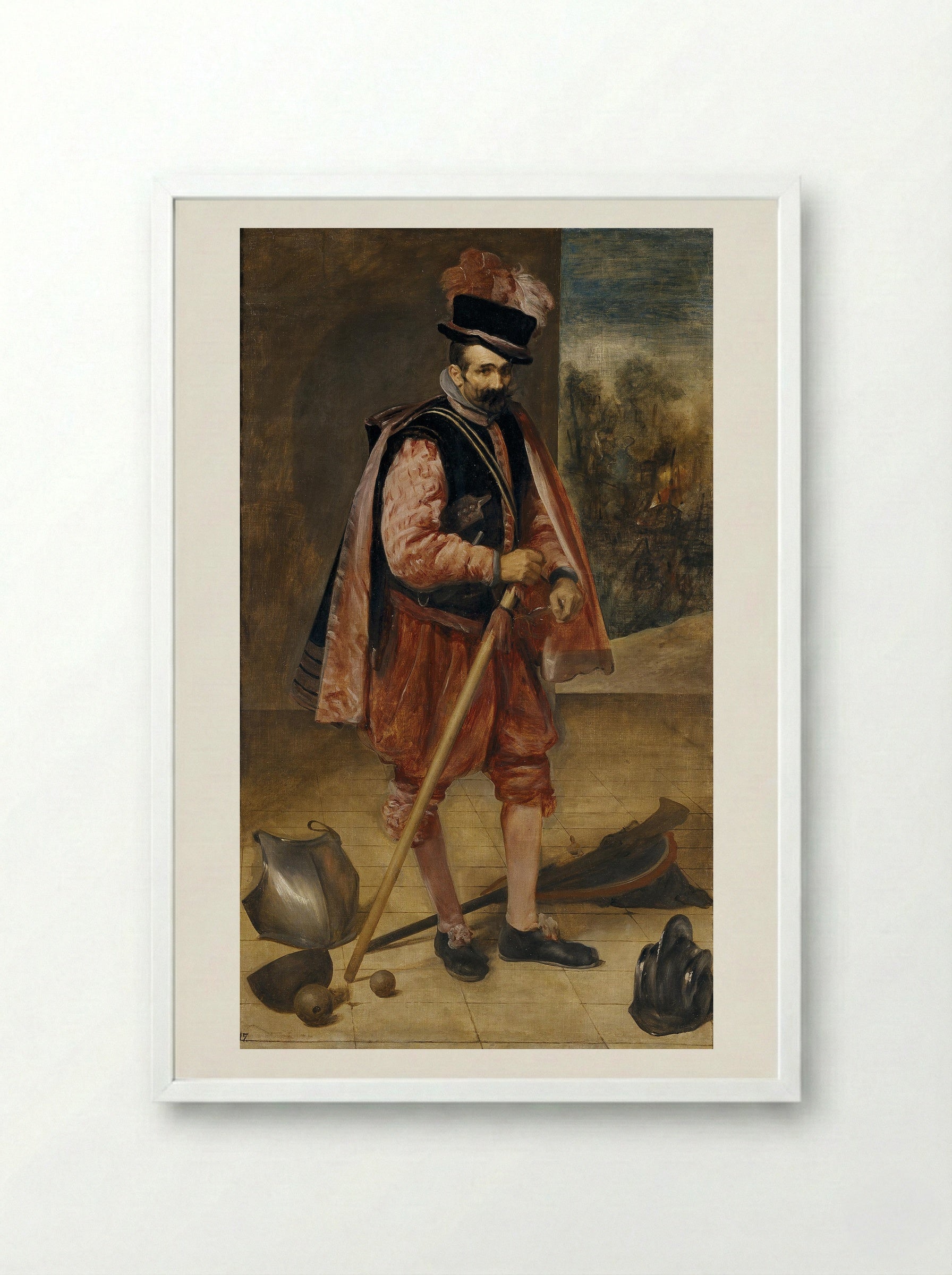 The Jester Don Juan of Austria - Diego Velázquez - Framed Print White