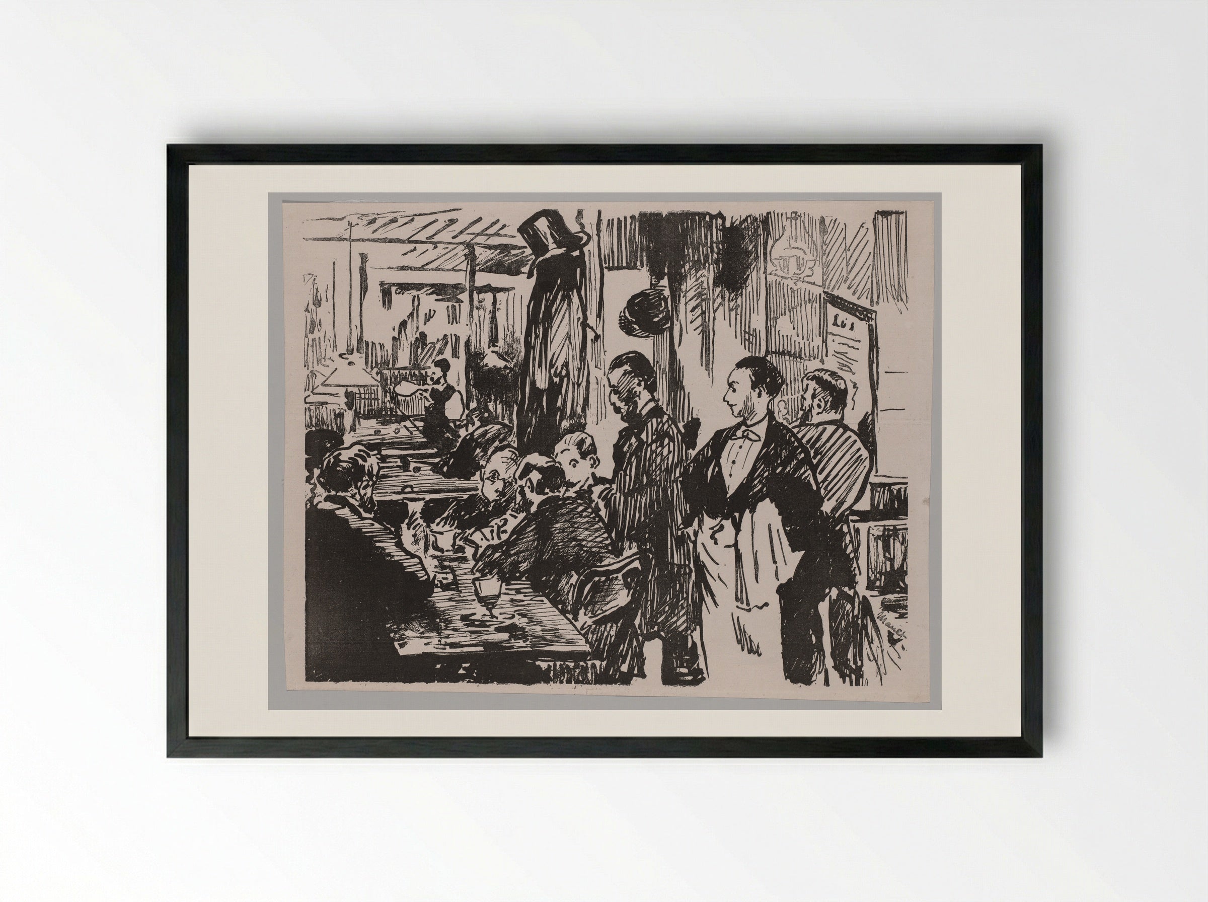 At the Café - Édouard Manet - Framed Print Black