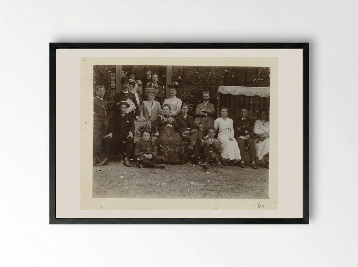 Group Portrait at the Estate (Gelderland) - Geldolph Adriaan Kessler - Framed Print Black