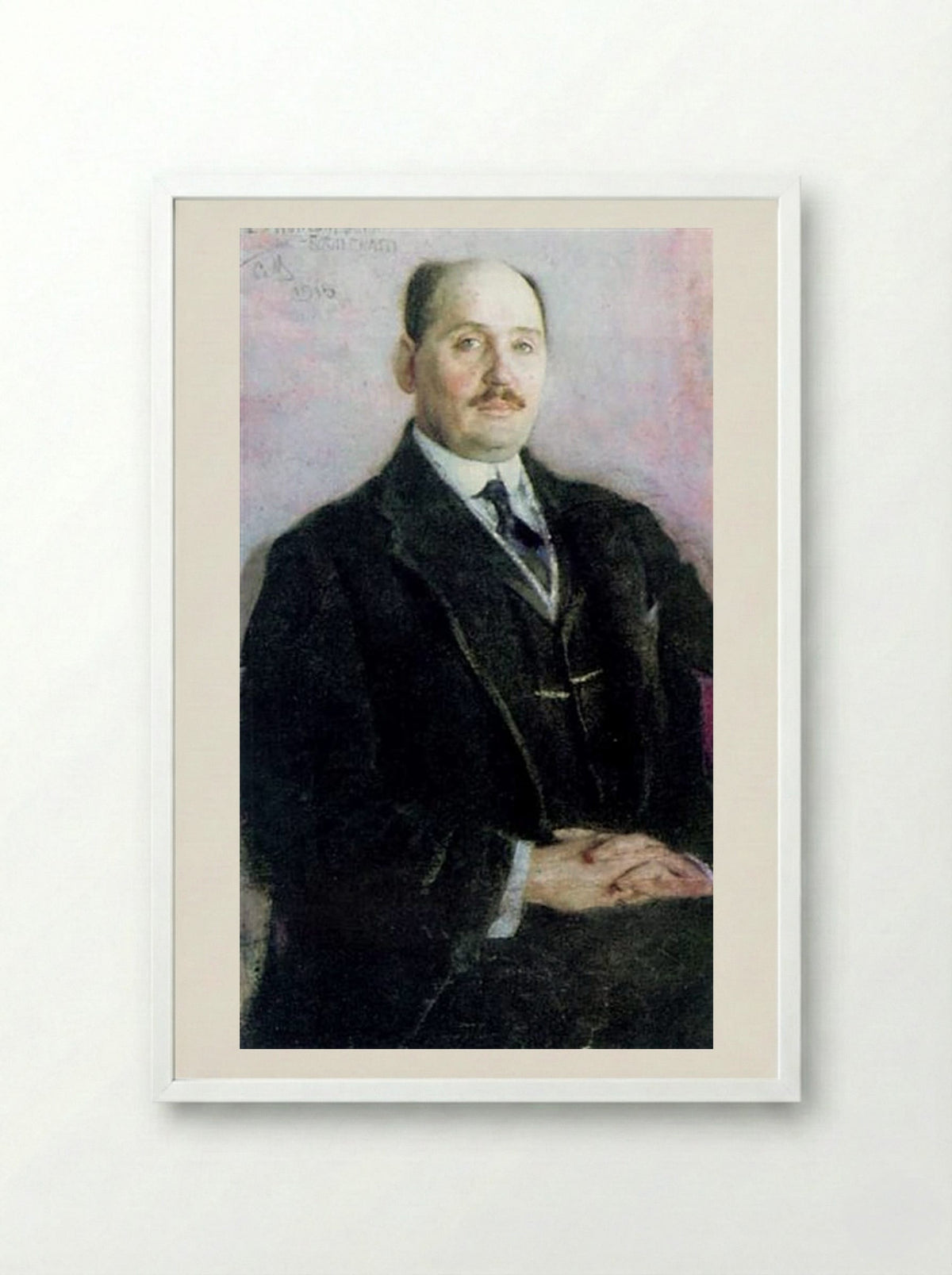 Self-Portrait - Nikolay Bogdanov-Belsky - Framed Print White