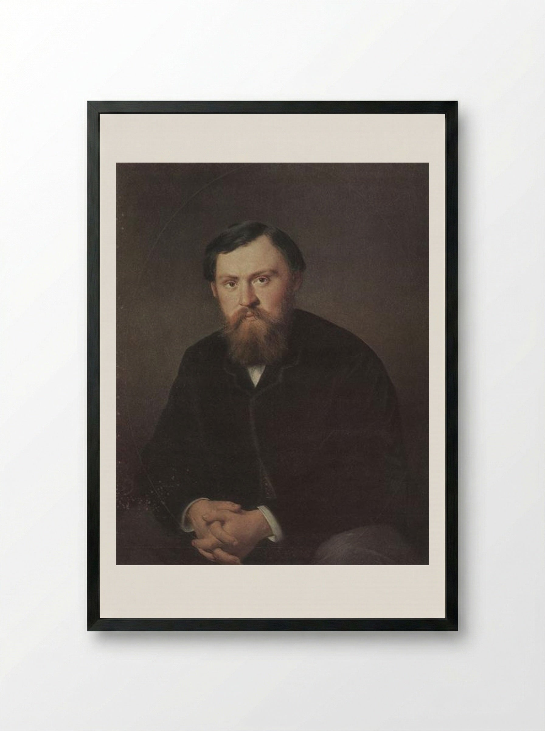 Portrait of A. A. Borisov - Vasily Perov - Framed Print Black