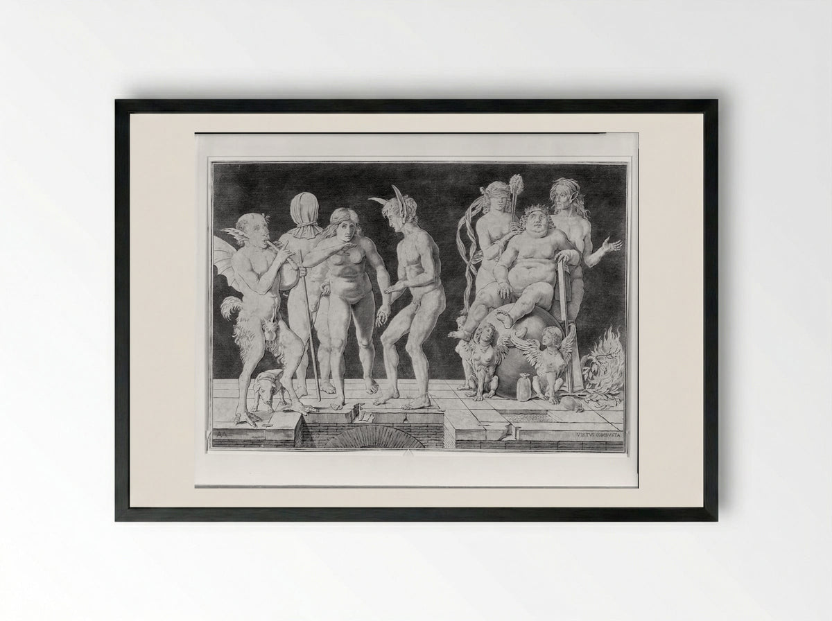 Virtue Combusta - Andrea Mantegna - Framed Print Black