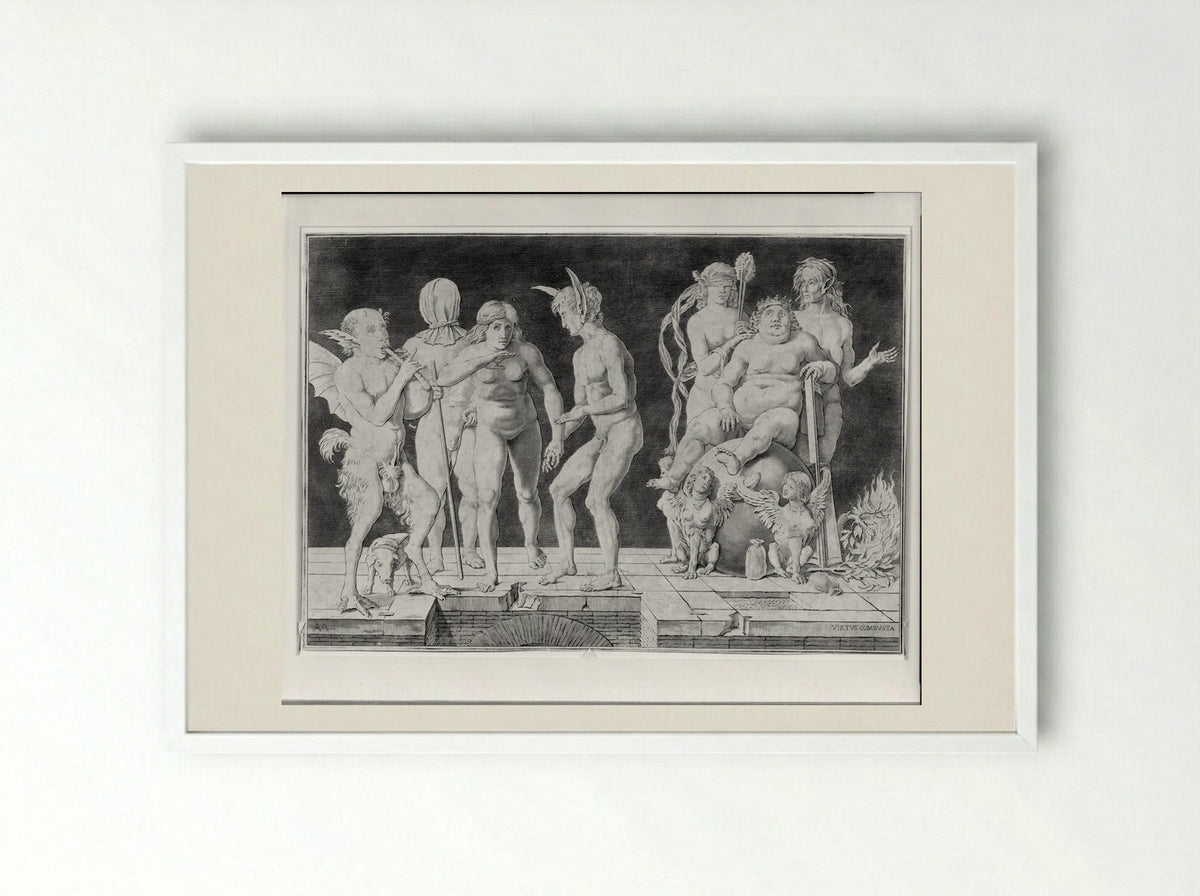 Virtue Combusta - Andrea Mantegna - Framed Print White