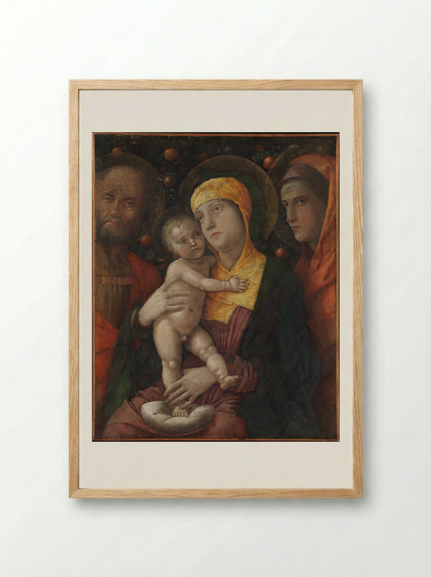 The Holy Family with Saint Mary Magdalen - Andrea Mantegna - Framed Print Wood
