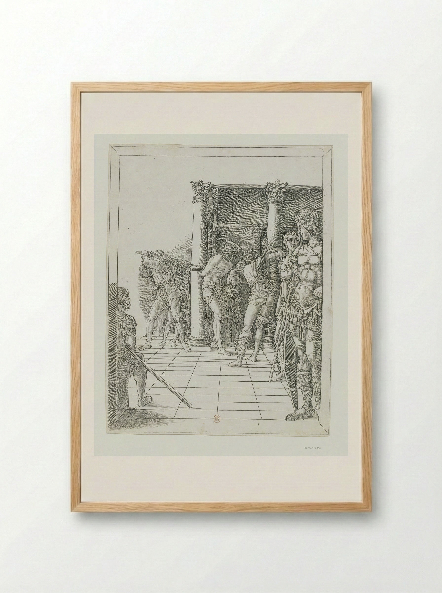 The Flagellation (with the pavement) - Andrea Mantegna - Framed Print Wood