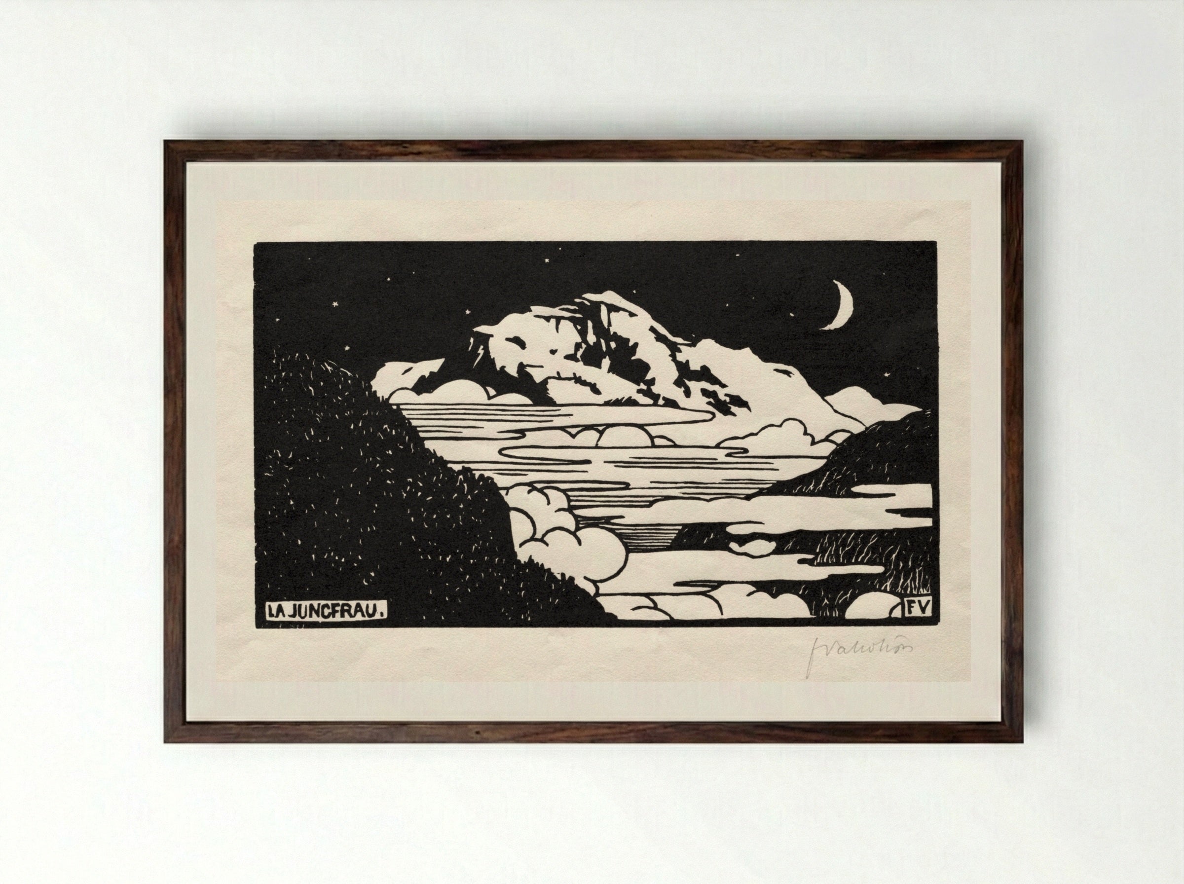 The Jungfrau - Félix Vallotton - Framed Print Dark Wood
