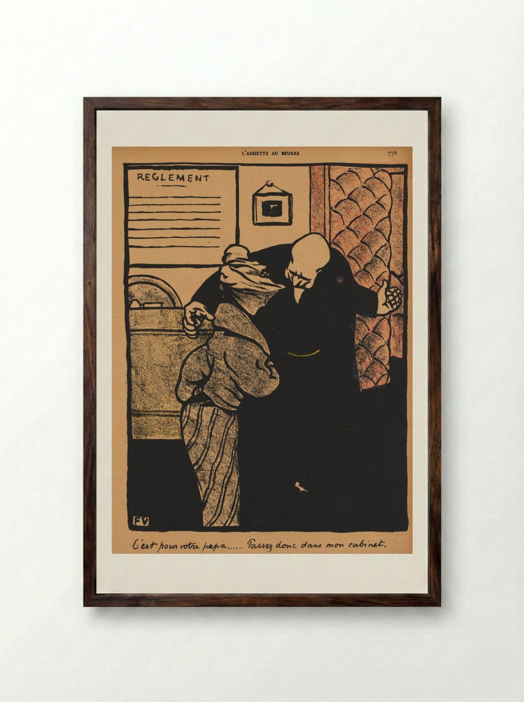 It's about your father... - Félix Vallotton - Framed Print Dark Wood