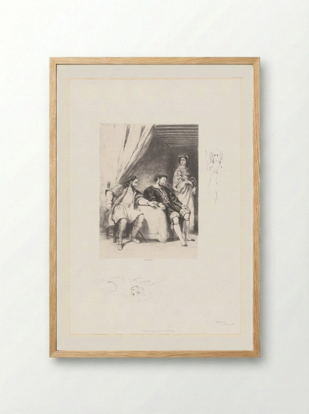 Weislingen Held Prisoner by Götz - Eugène Delacroix - Framed Print Wood