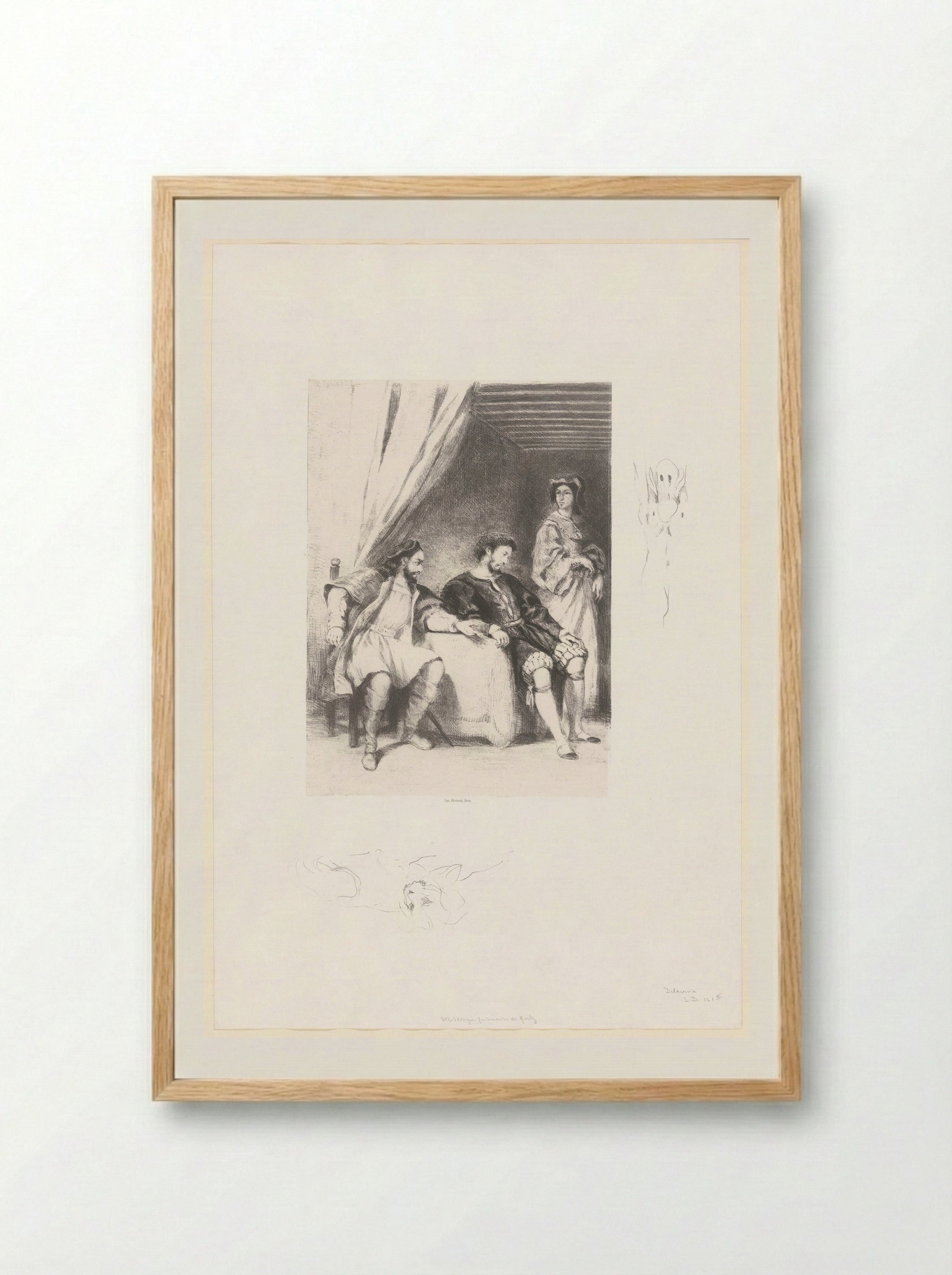 Weislingen Held Prisoner by Götz - Eugène Delacroix - Framed Print Wood
