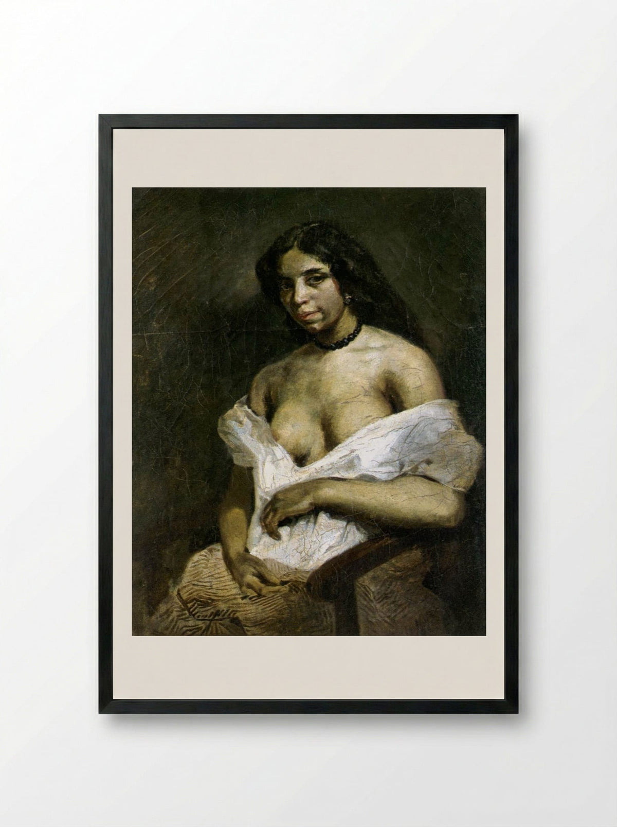 Aspasia - Eugène Delacroix - Framed Print Black