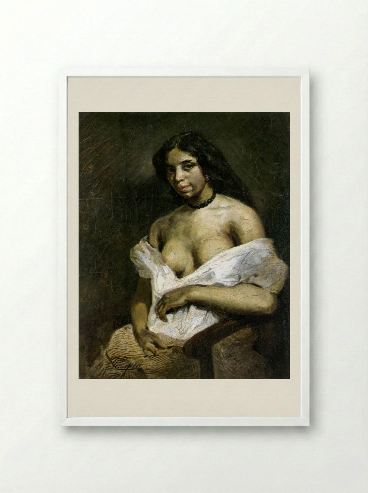 Aspasia - Eugène Delacroix - Framed Print White