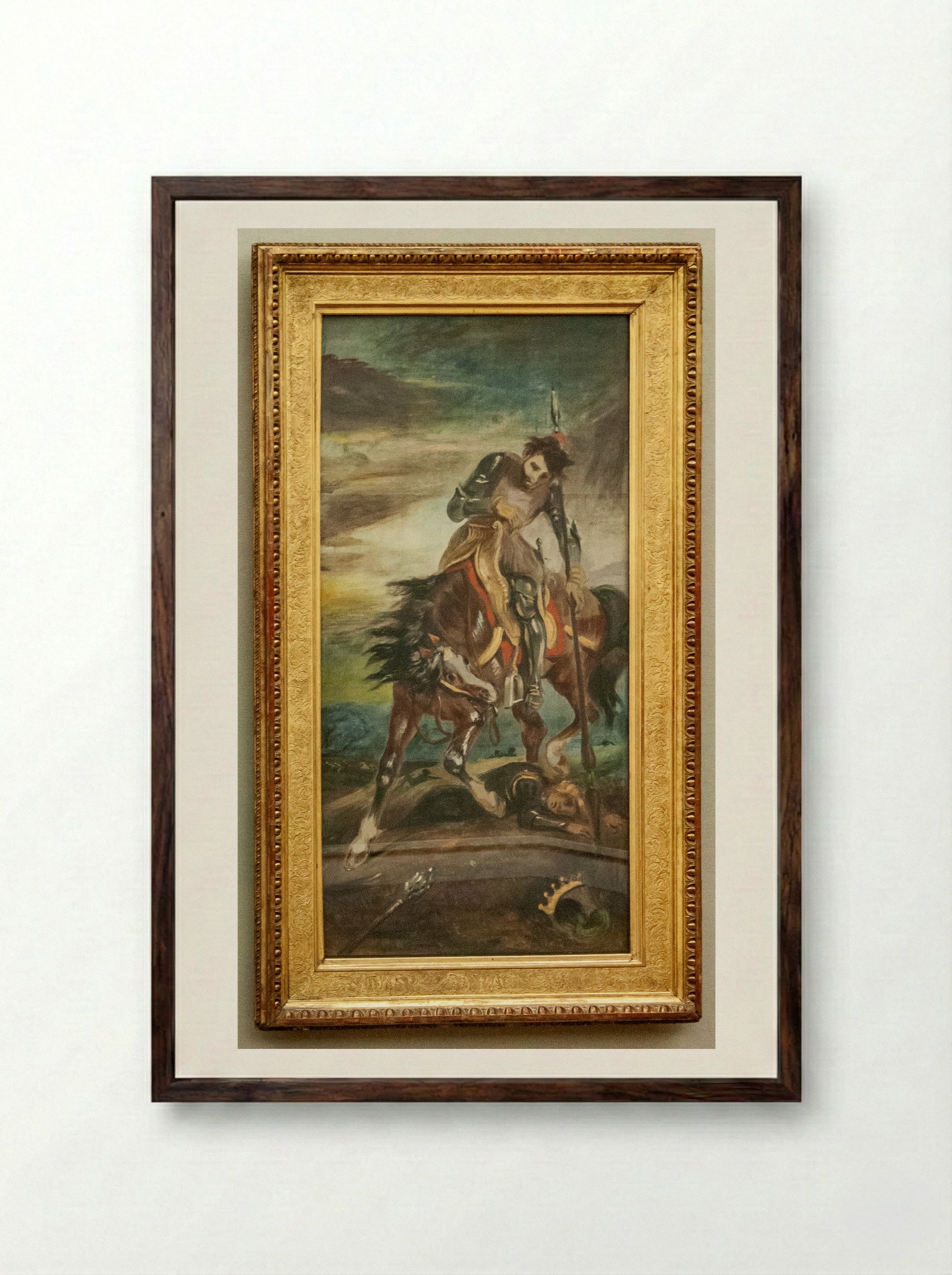 King Rodrigo - Eugène Delacroix - Framed Print Dark Wood
