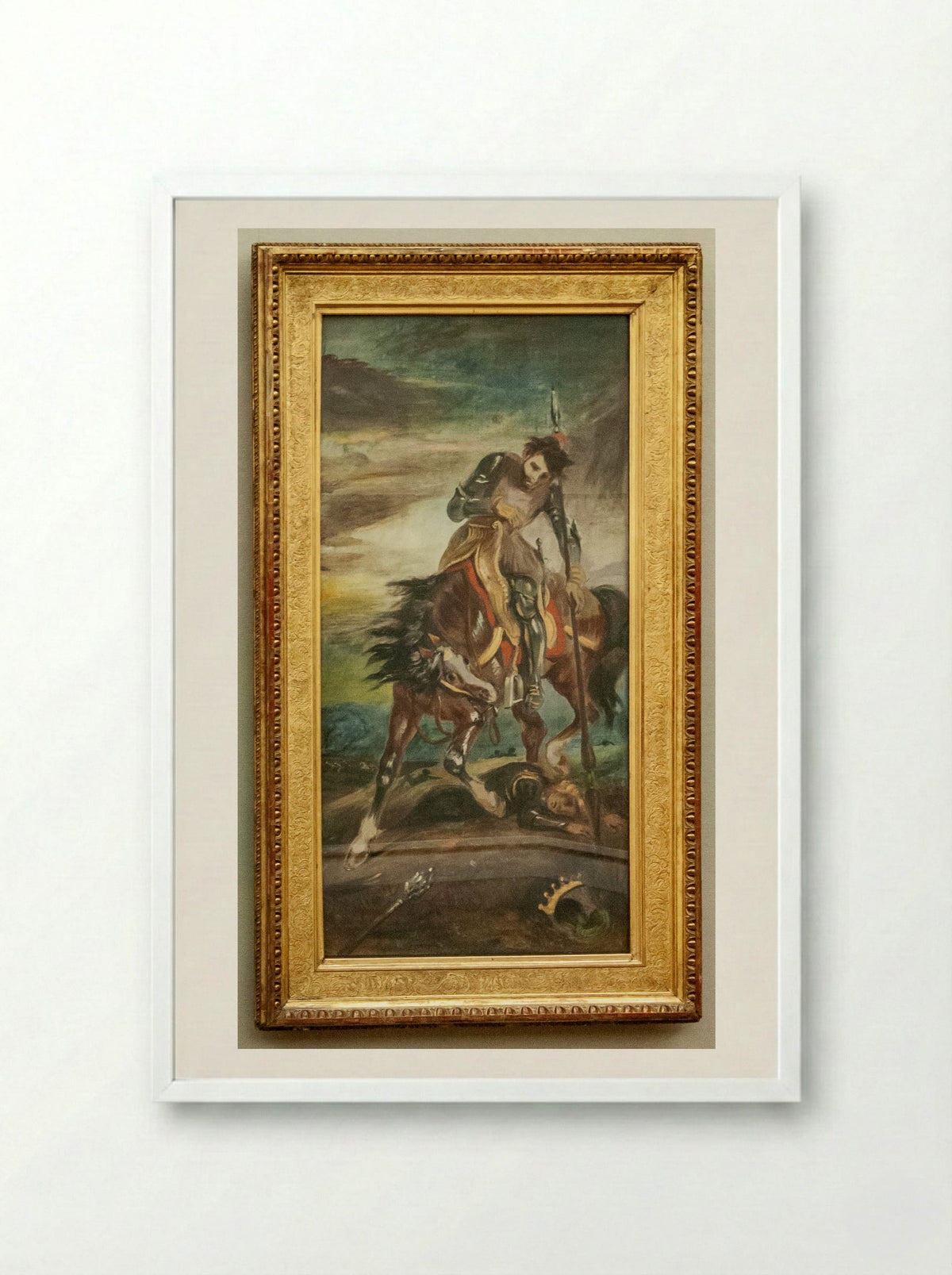 King Rodrigo - Eugène Delacroix - Framed Print White