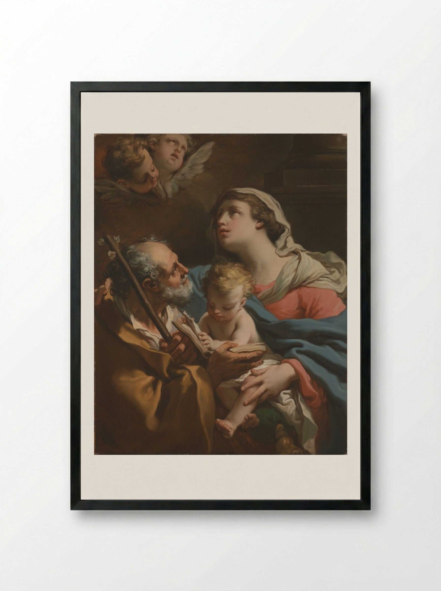 The Holy Family - Gaetano Gandolfi - Framed Print Black